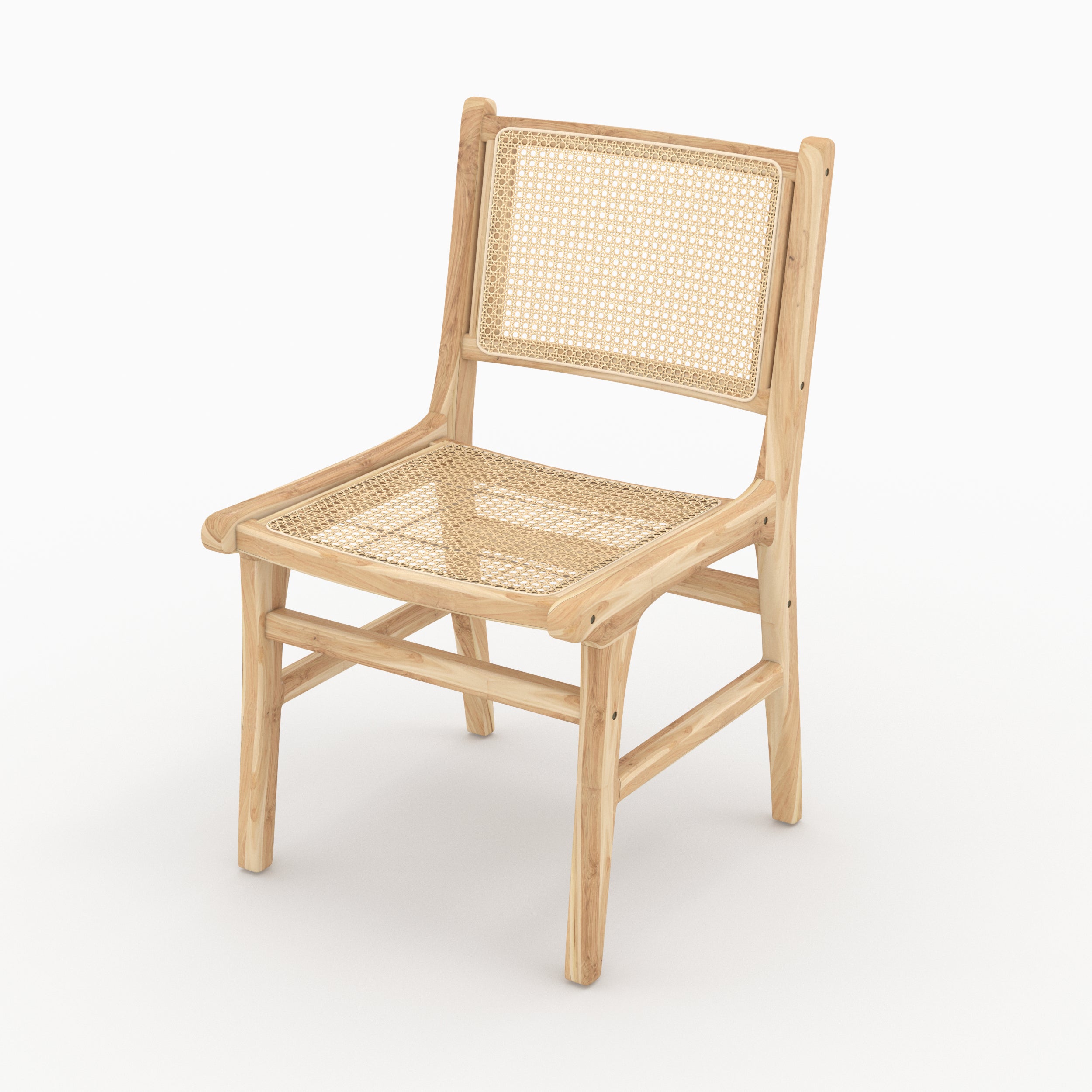 sedia kyla in legno di teak e rattan