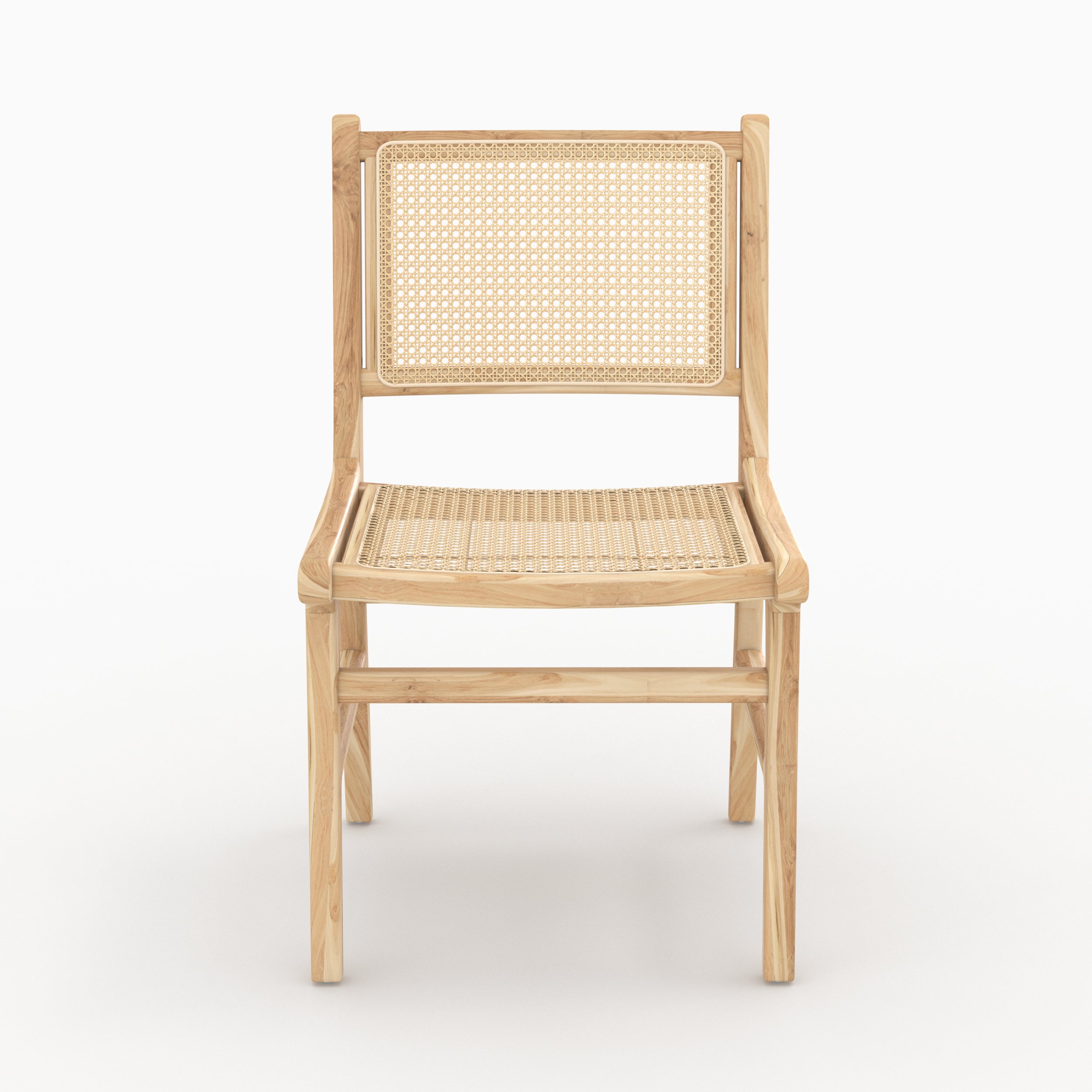 sedia kyla set di 2 in legno e rattan
