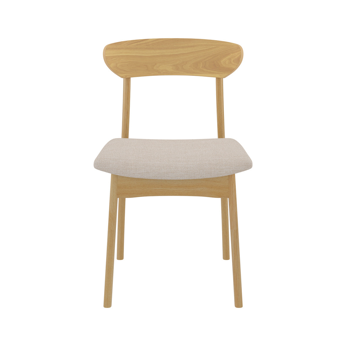 sedia lana in tessuto beige e legno chiaro confezione da 2