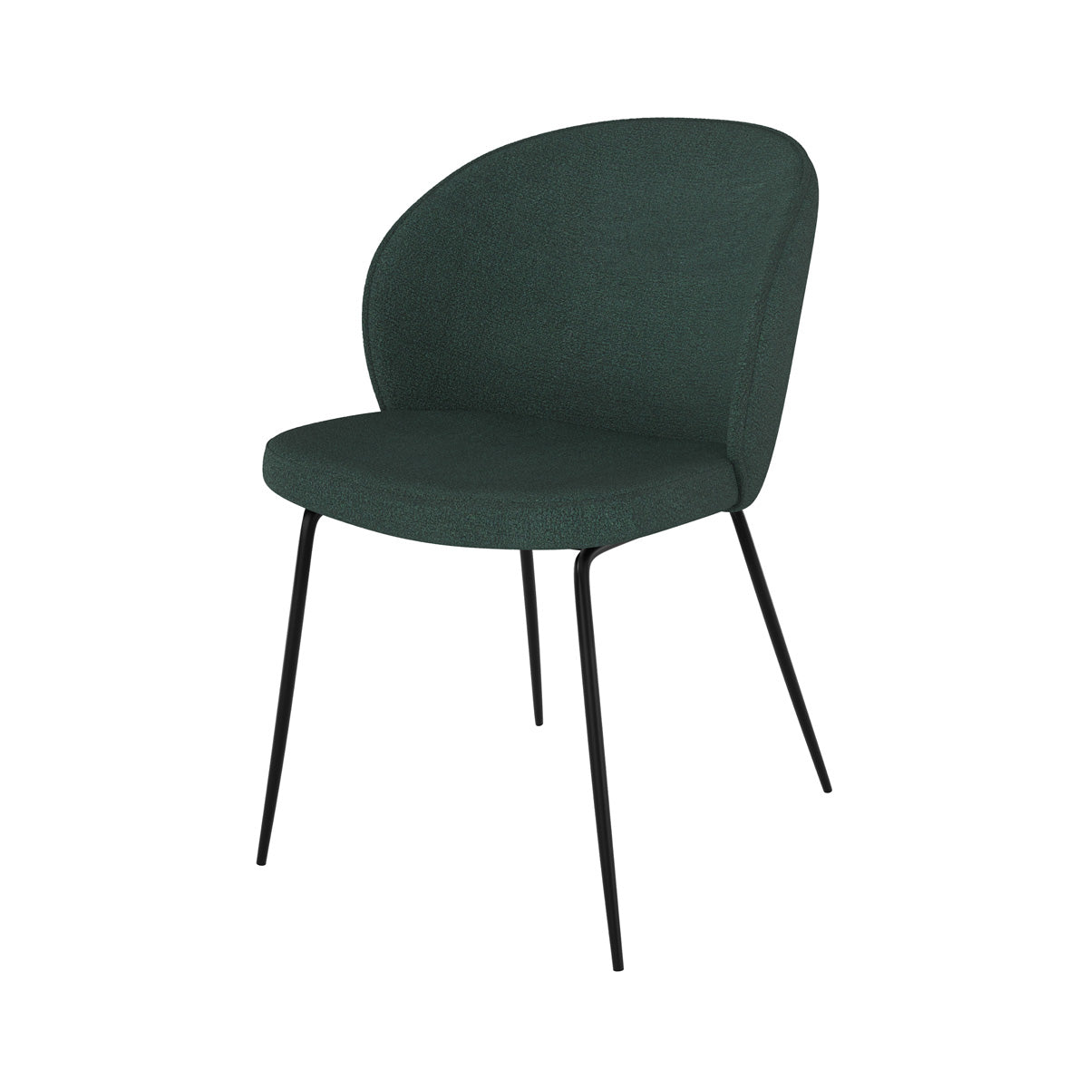 sedia set di 2 in tessuto bouclette verde groom