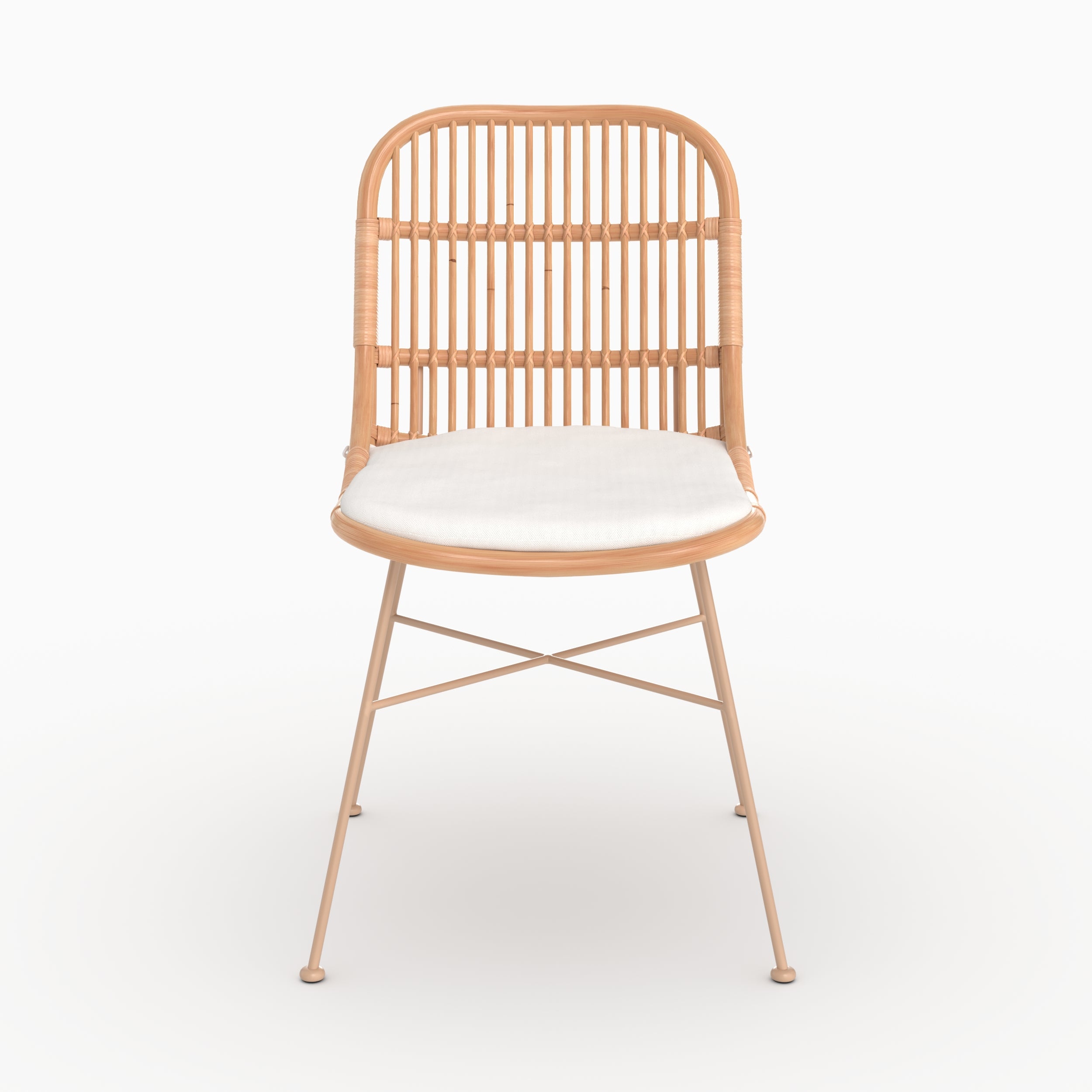 Chaise lot de 2 moon en rotin beige