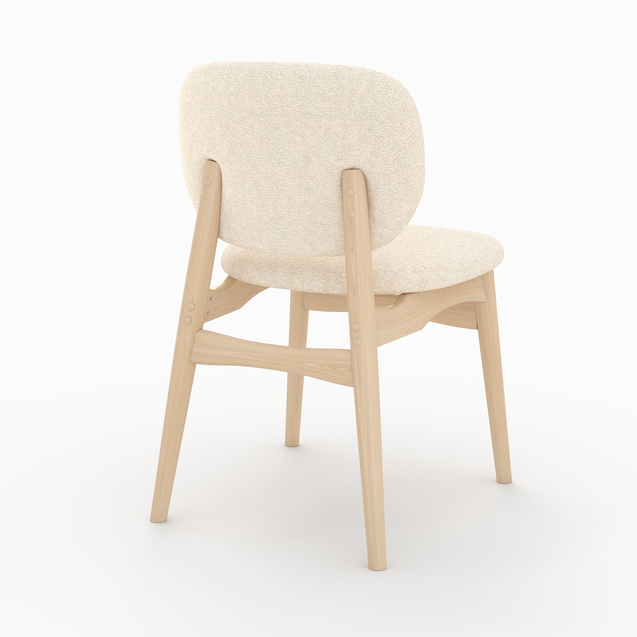sedia Paulette, set di 2, piedi in legno chiaro