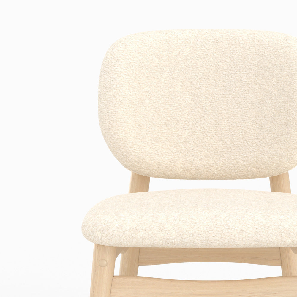 sedia Paulette, set di 2, tessuto e legno