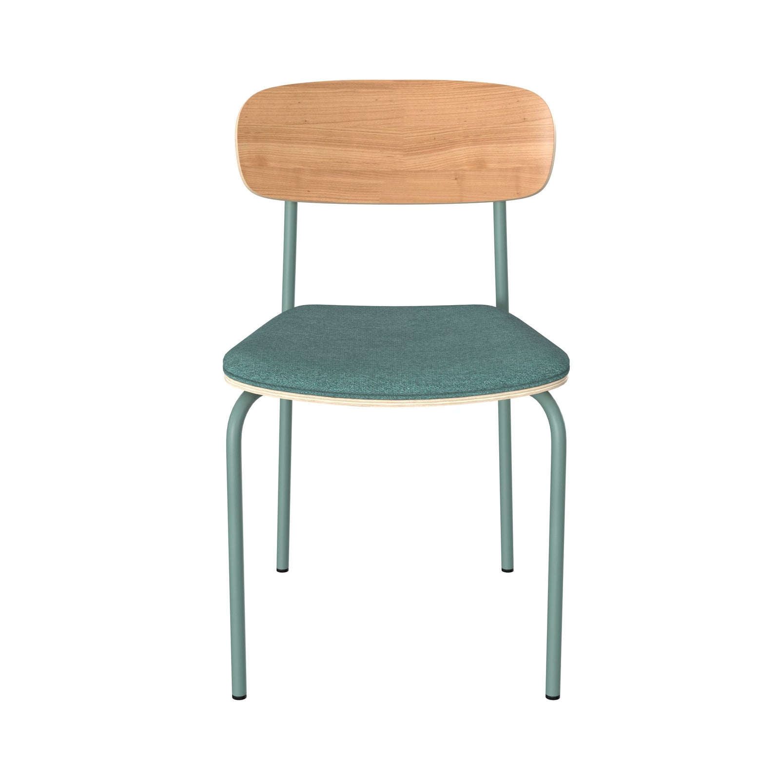 sedia louna in tessuto blu petrolio e legno set di 2