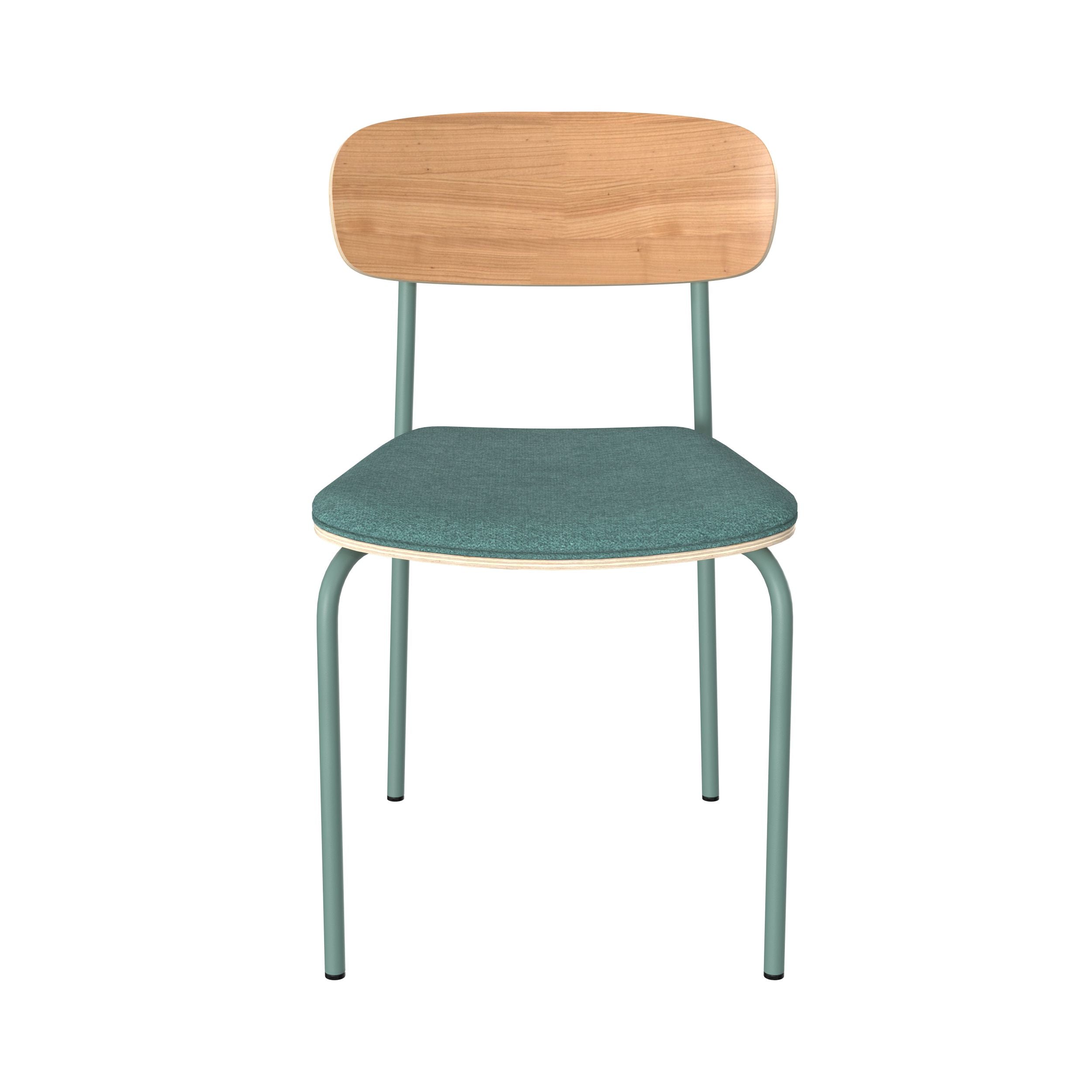 sedia louna in tessuto blu petrolio e legno set di 2