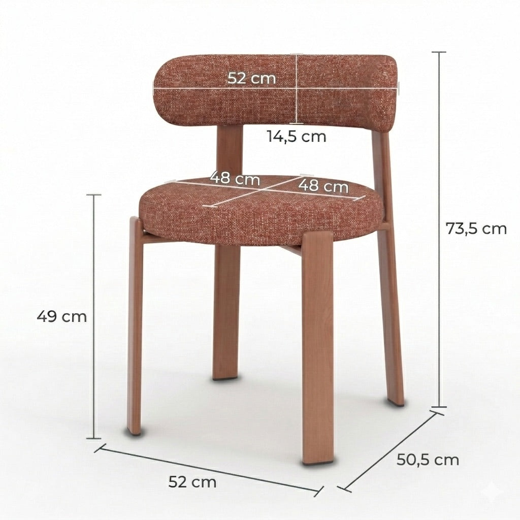 Chaise marron pieds métal effet bois confort