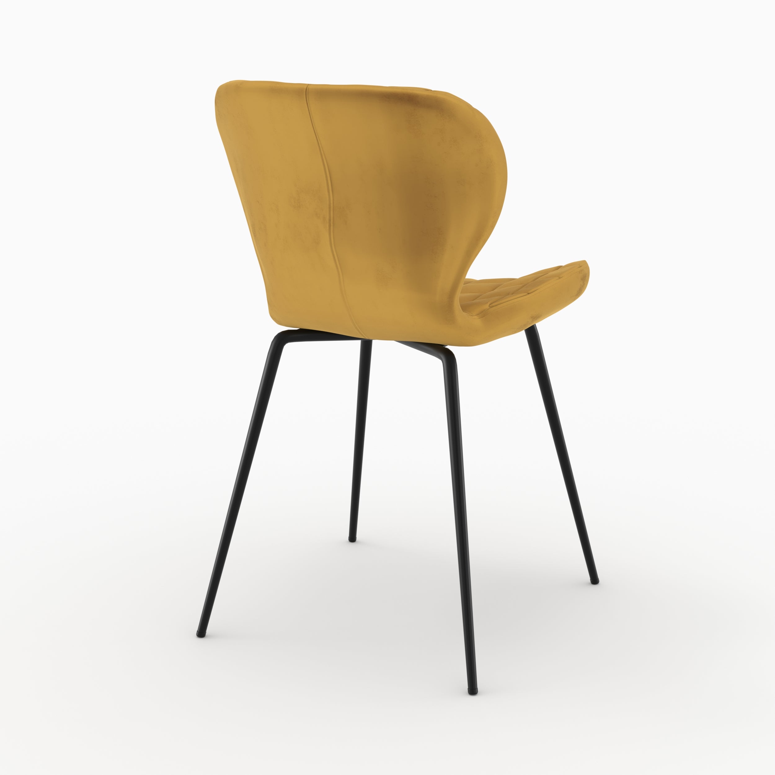 sedia mazzia in velluto giallo curry 2 piedi in metallo set di 2