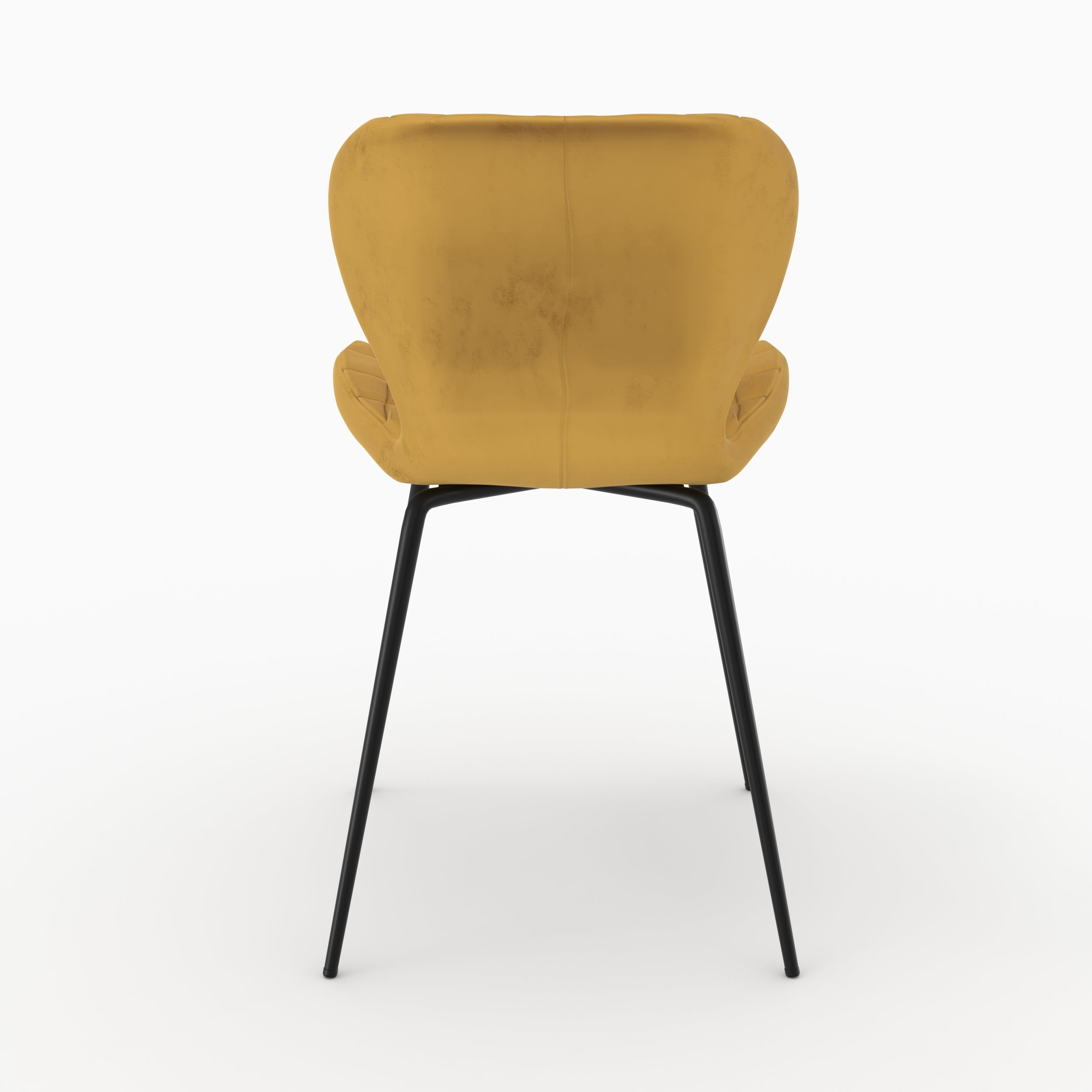 sedia mazzia in velluto giallo curry 2 piedi in metallo set di 2