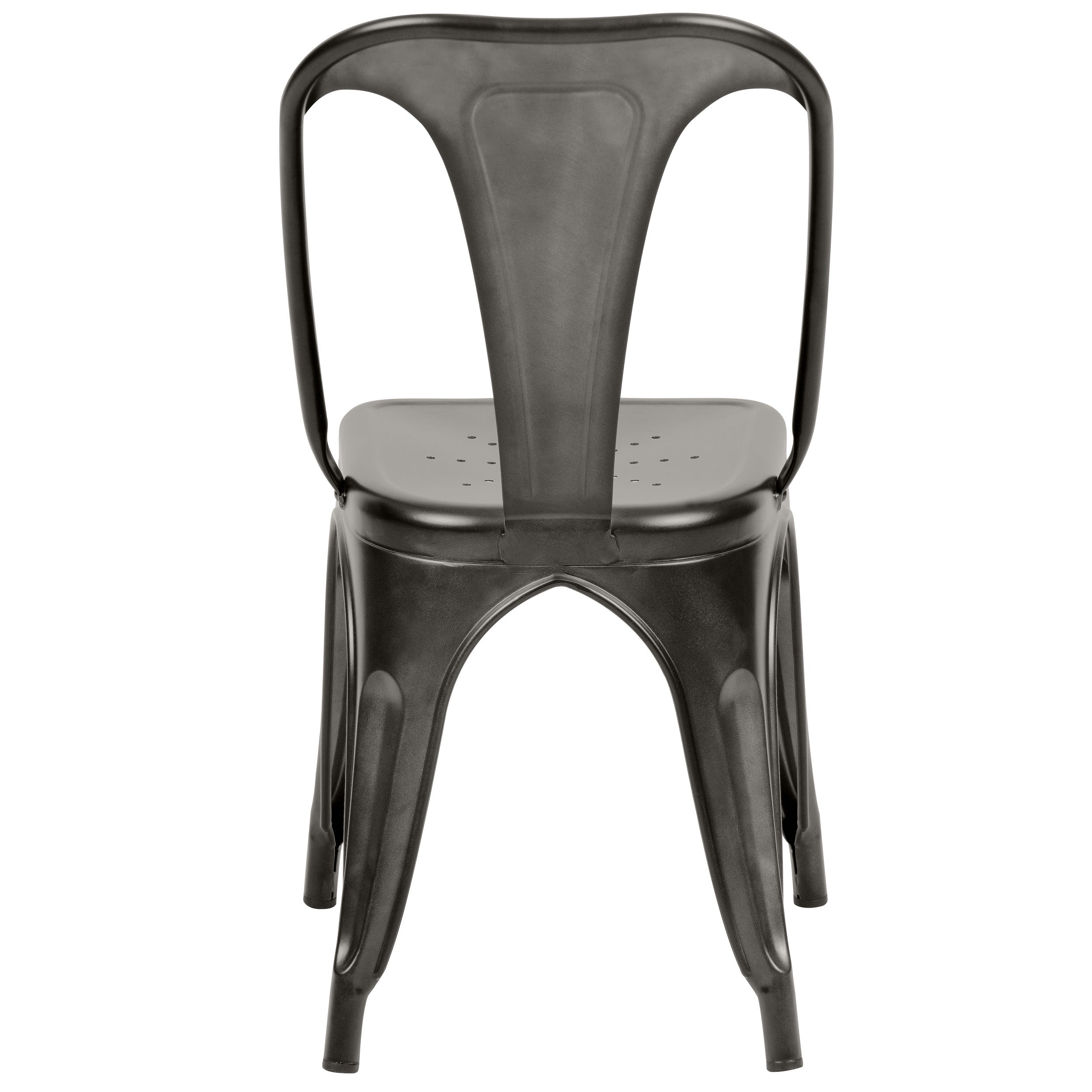 chaise metal gris fonce