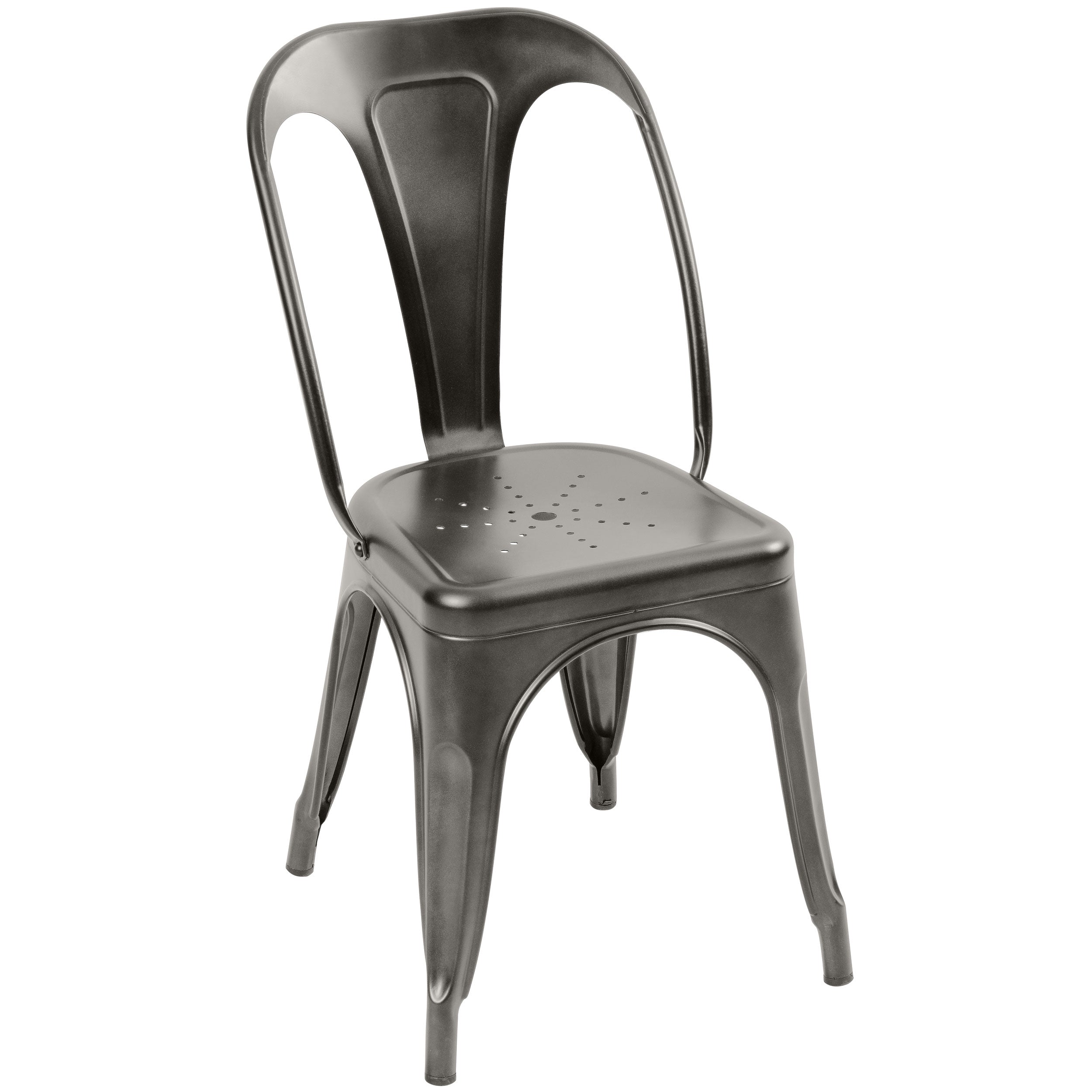 chaise metal inox