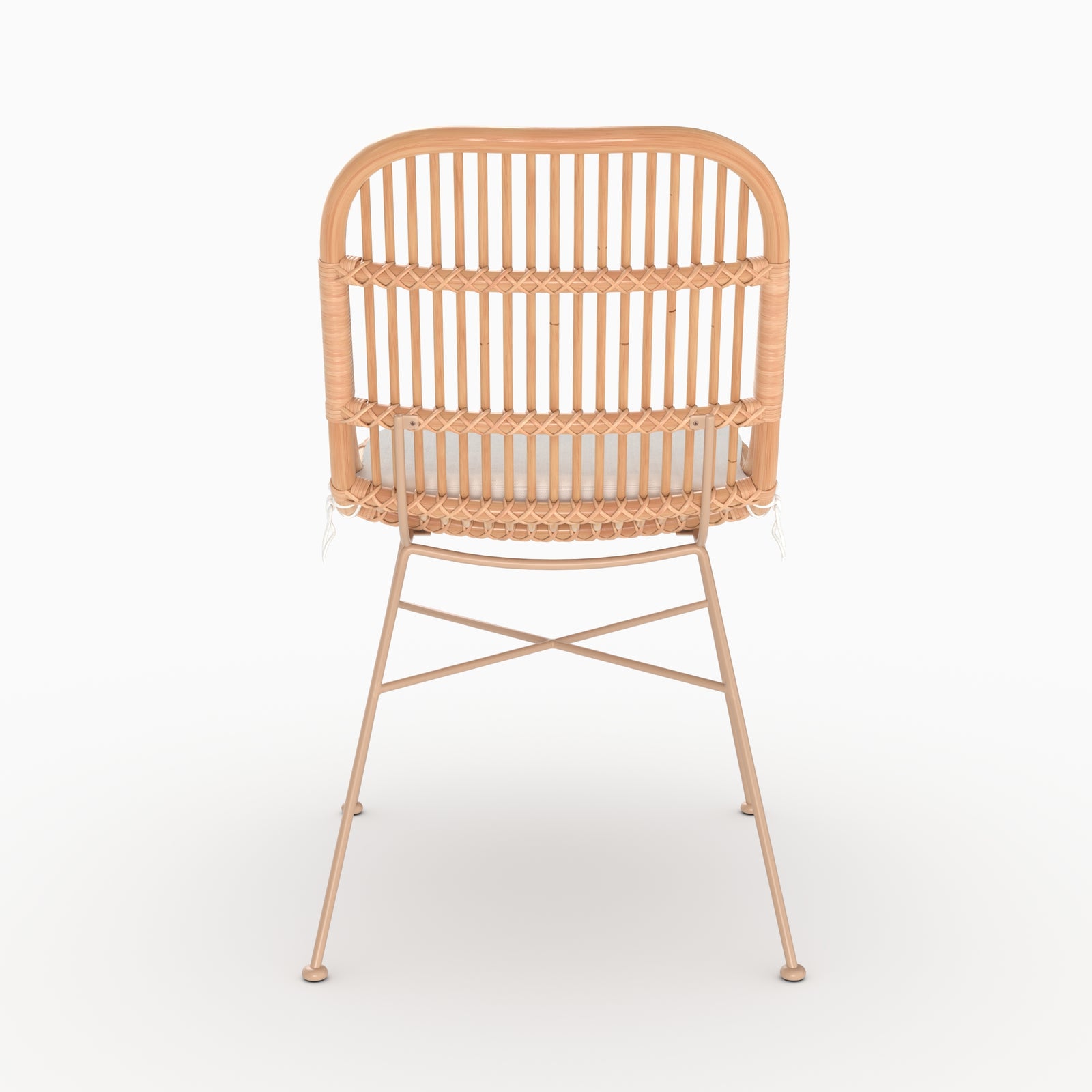 Chaise moon en rotin beige