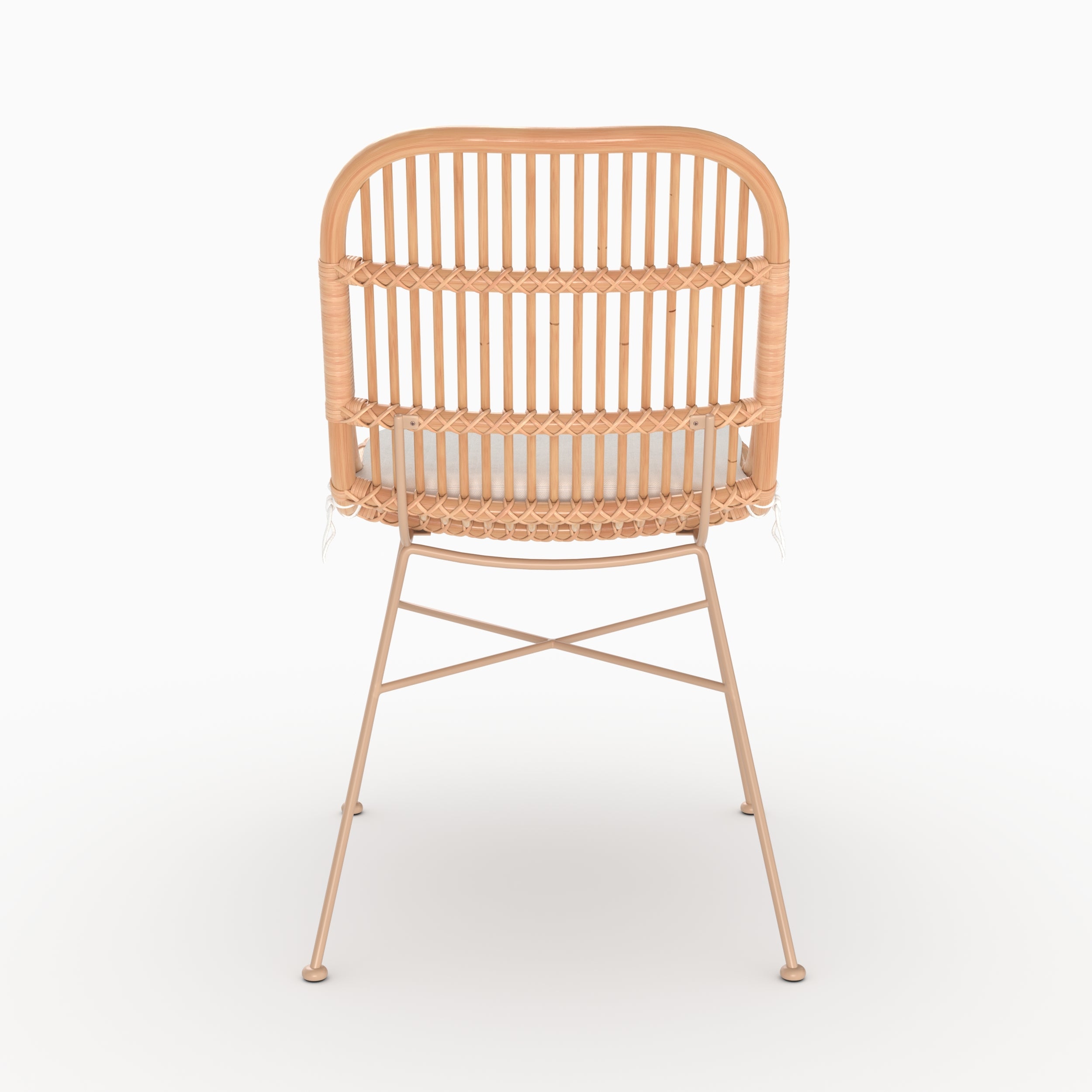 Chaise moon en rotin beige