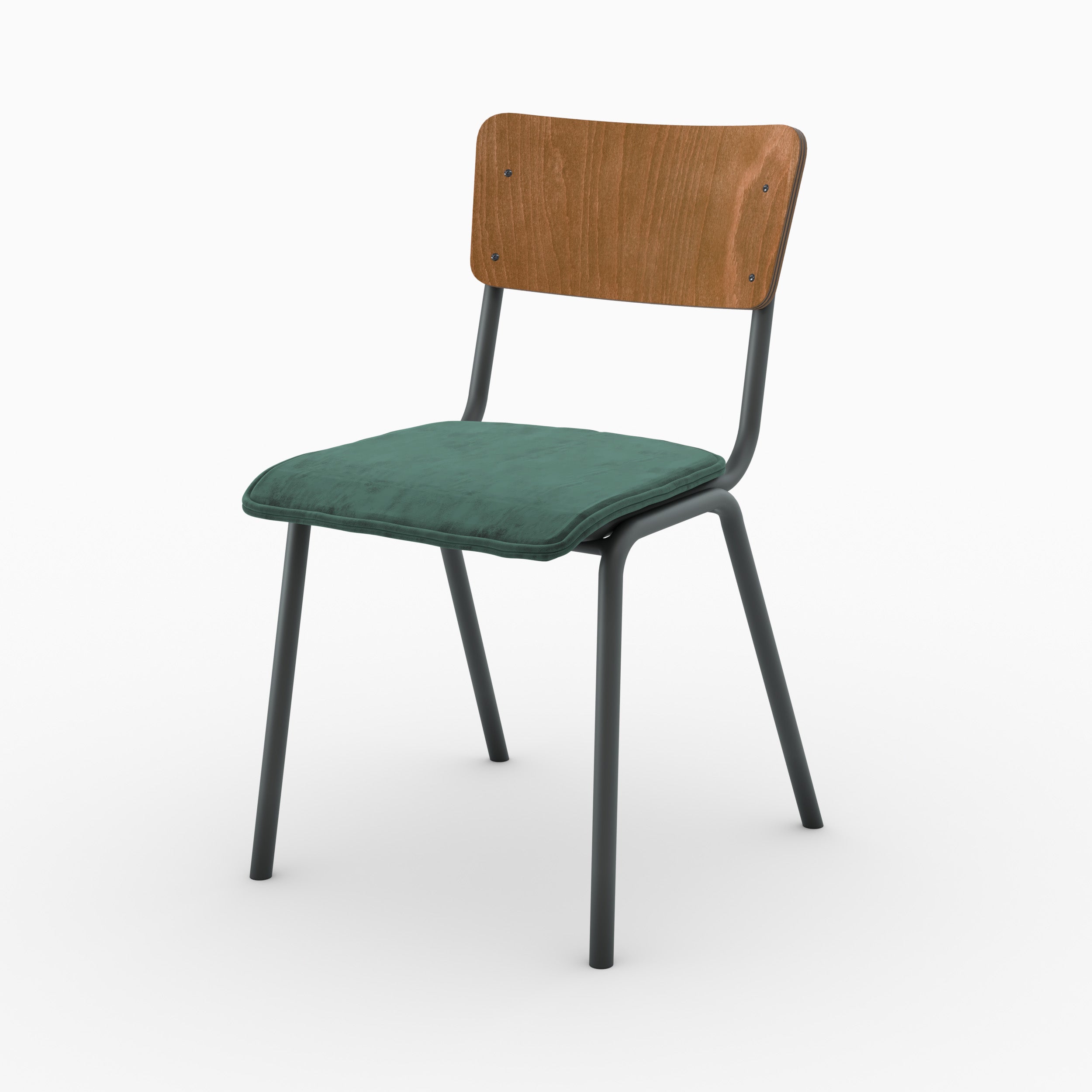 Chaise Nico en velours vert (lot de 2)