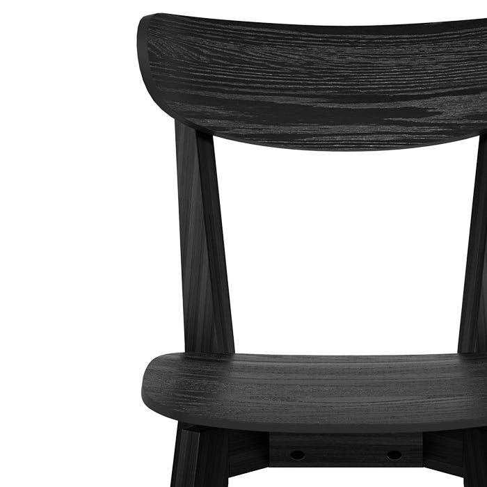 sedia nera in legno tabata scandinava