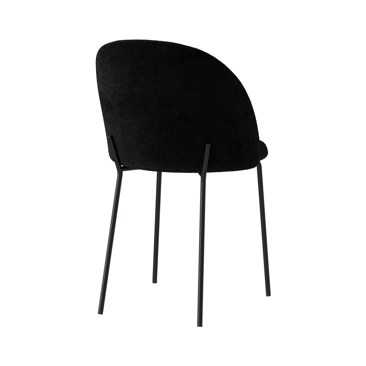 sedia nera in tessuto effetto lana bouclè confortevole karl