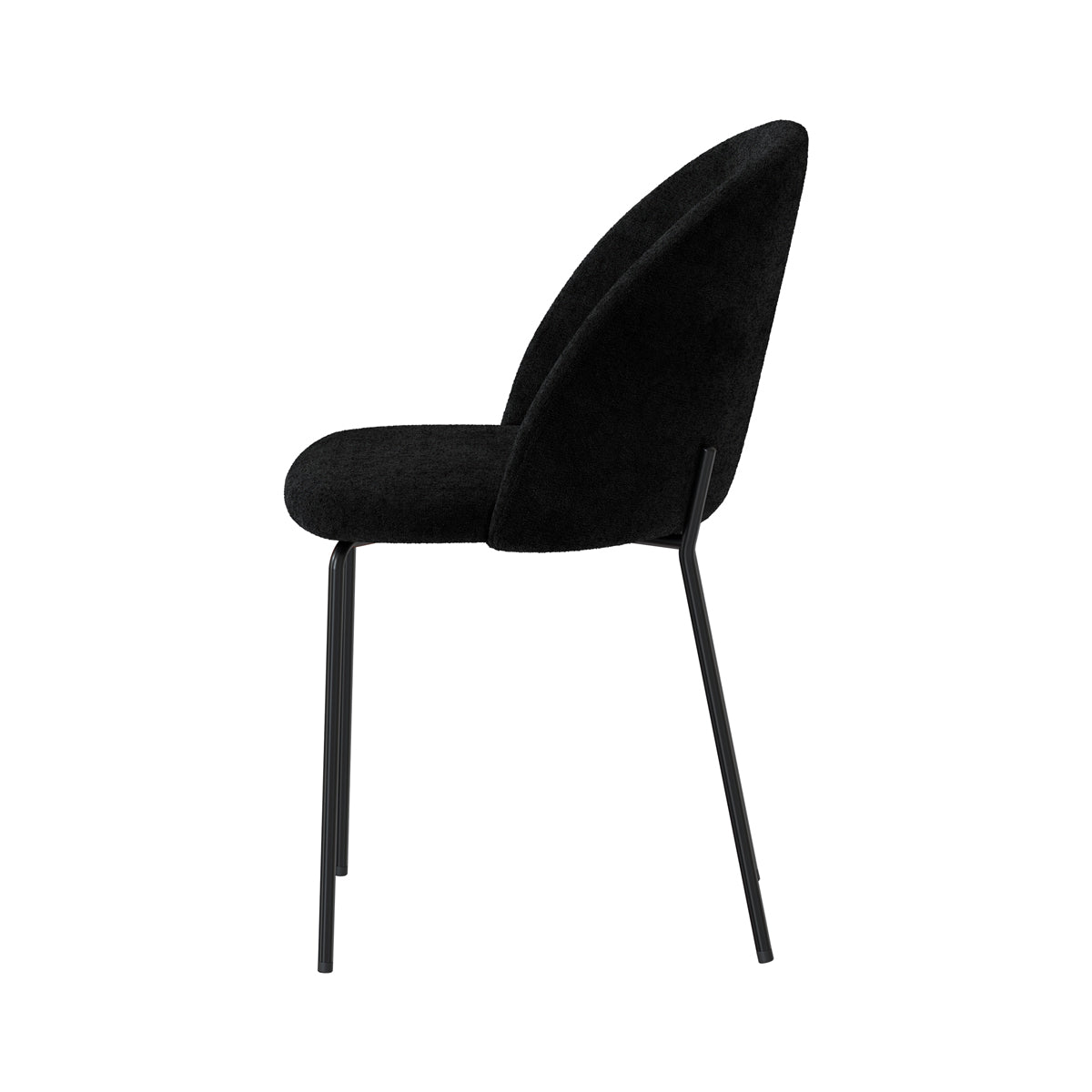 sedia nera karl in tessuto e gambe in metallo