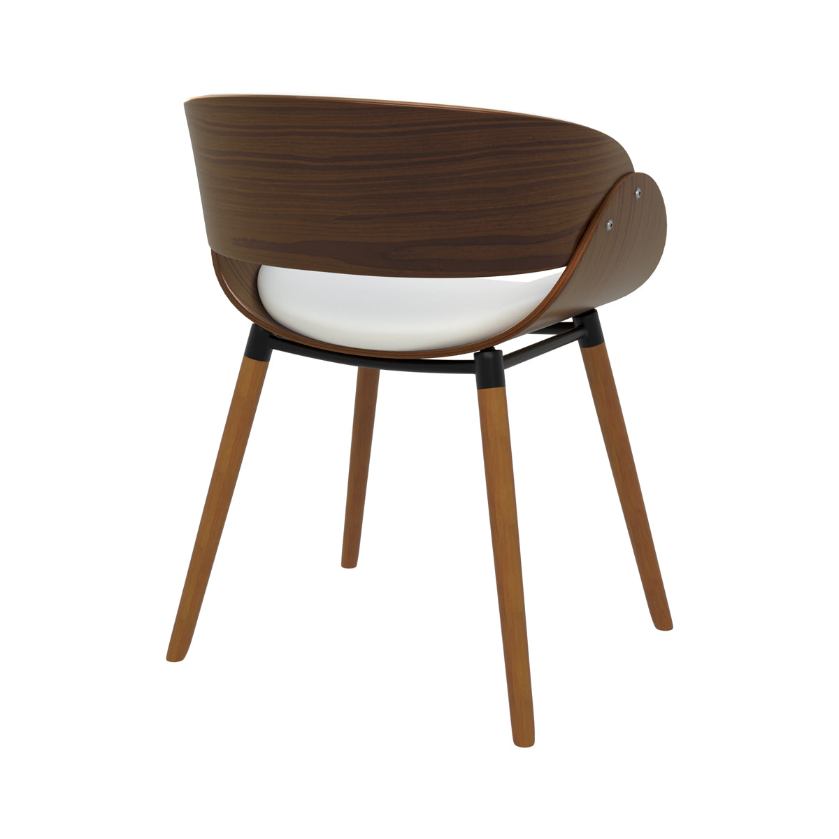 sedia polo bianca e legno scuro