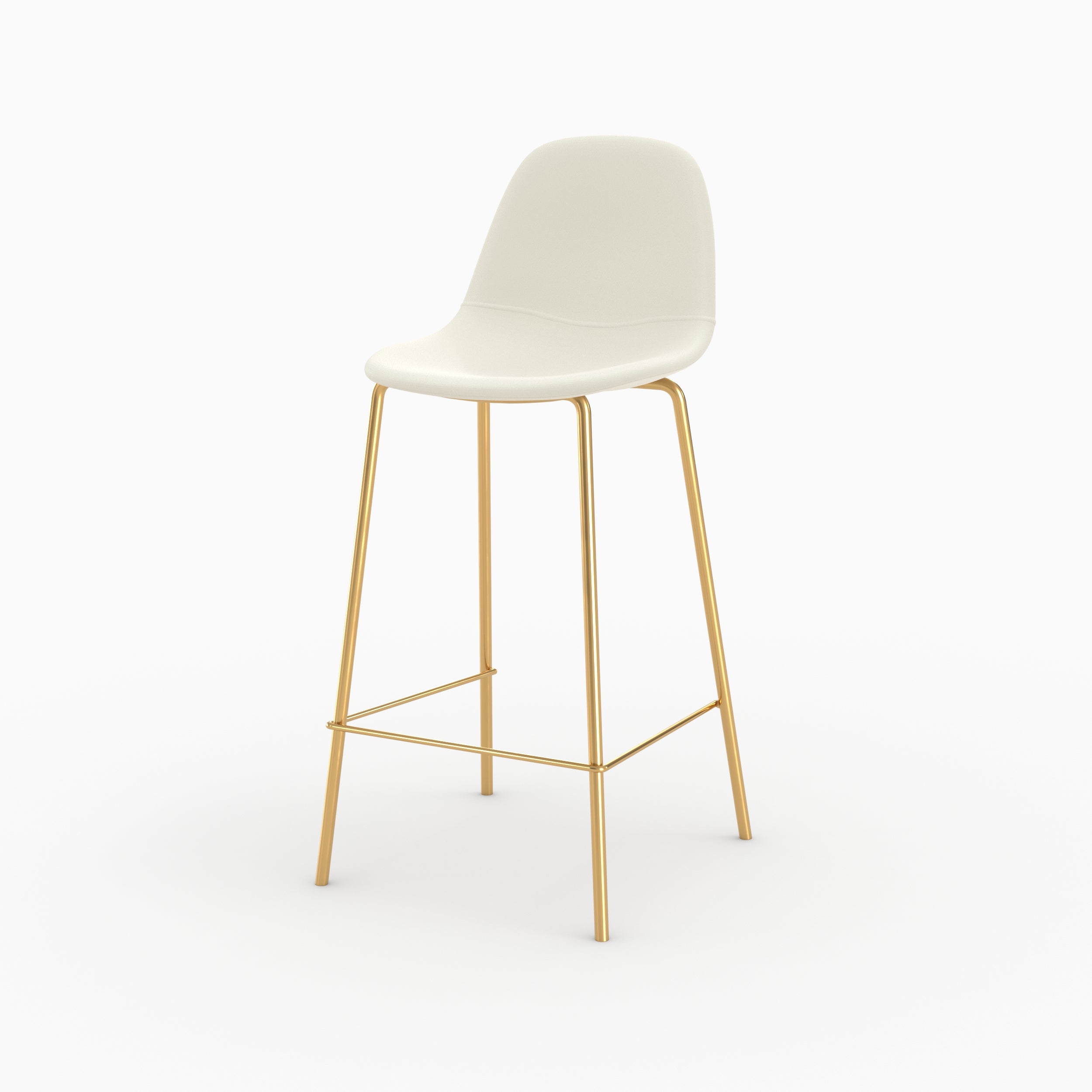 chaise pour ilot central en cuir synthetique blanc henrik