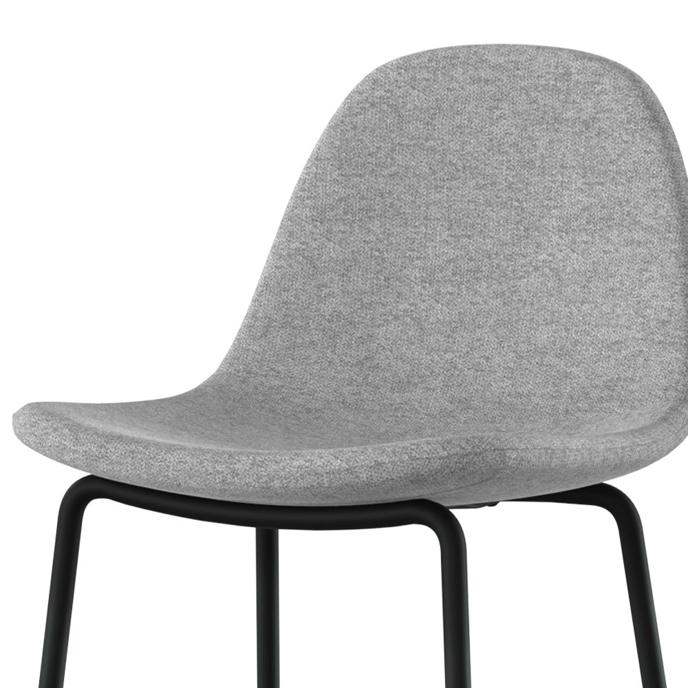 chaise pour ilot central en tissu gris clair chine 65 cm lot 2 henrik