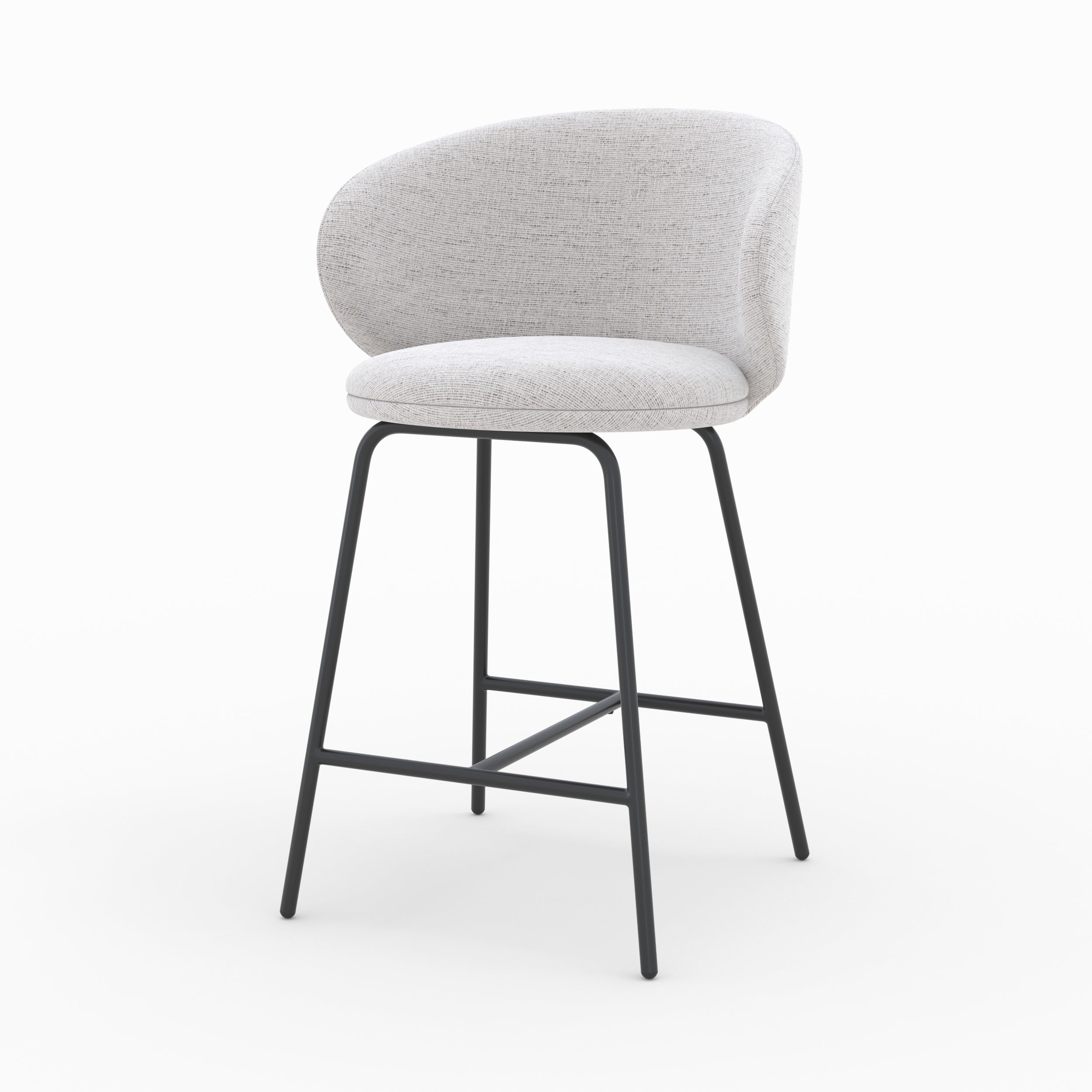 chaise pour ilot central en tissu gris clair chine lot de 2
