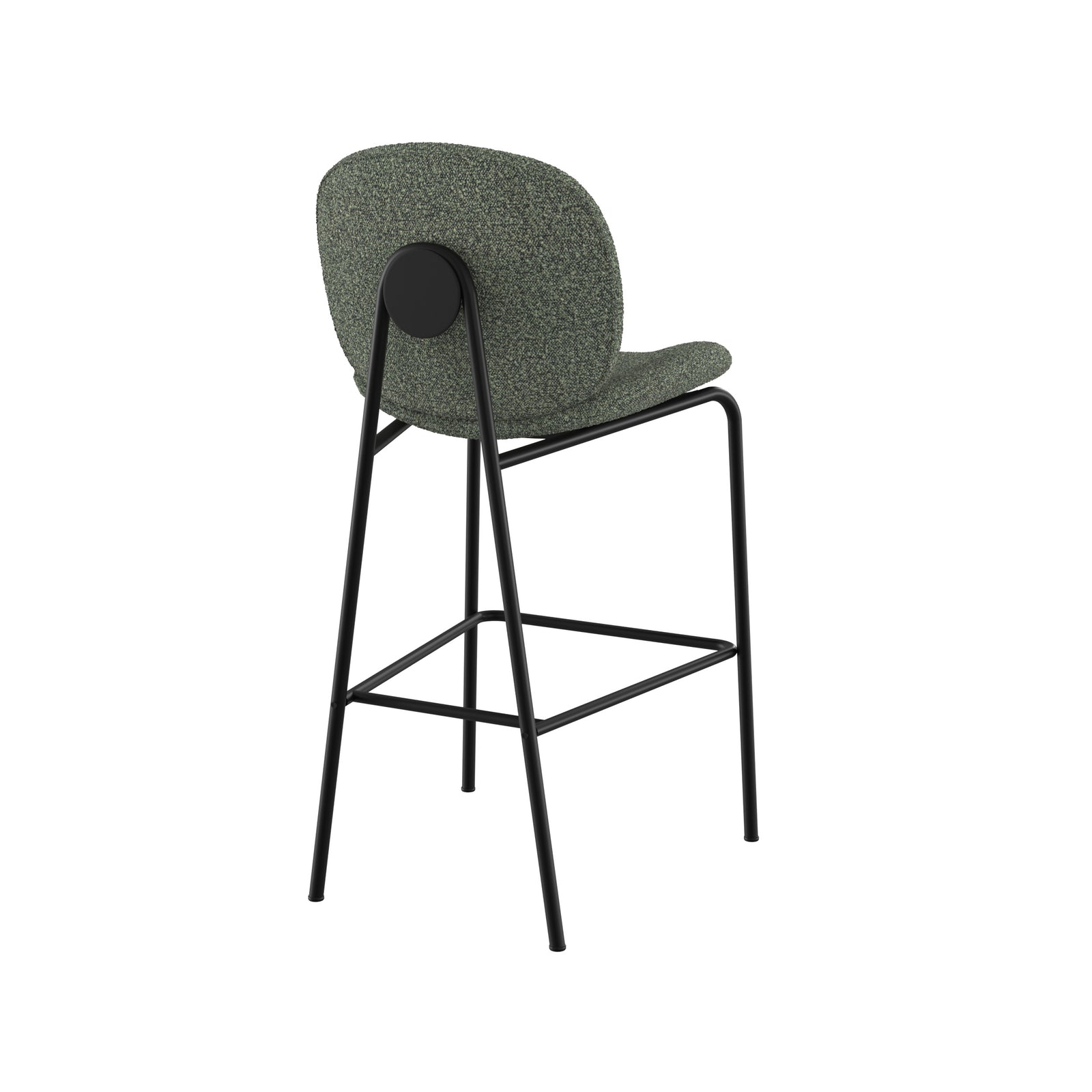sedia per isola centrale iris in tessuto bouclé verde kaki set di 2