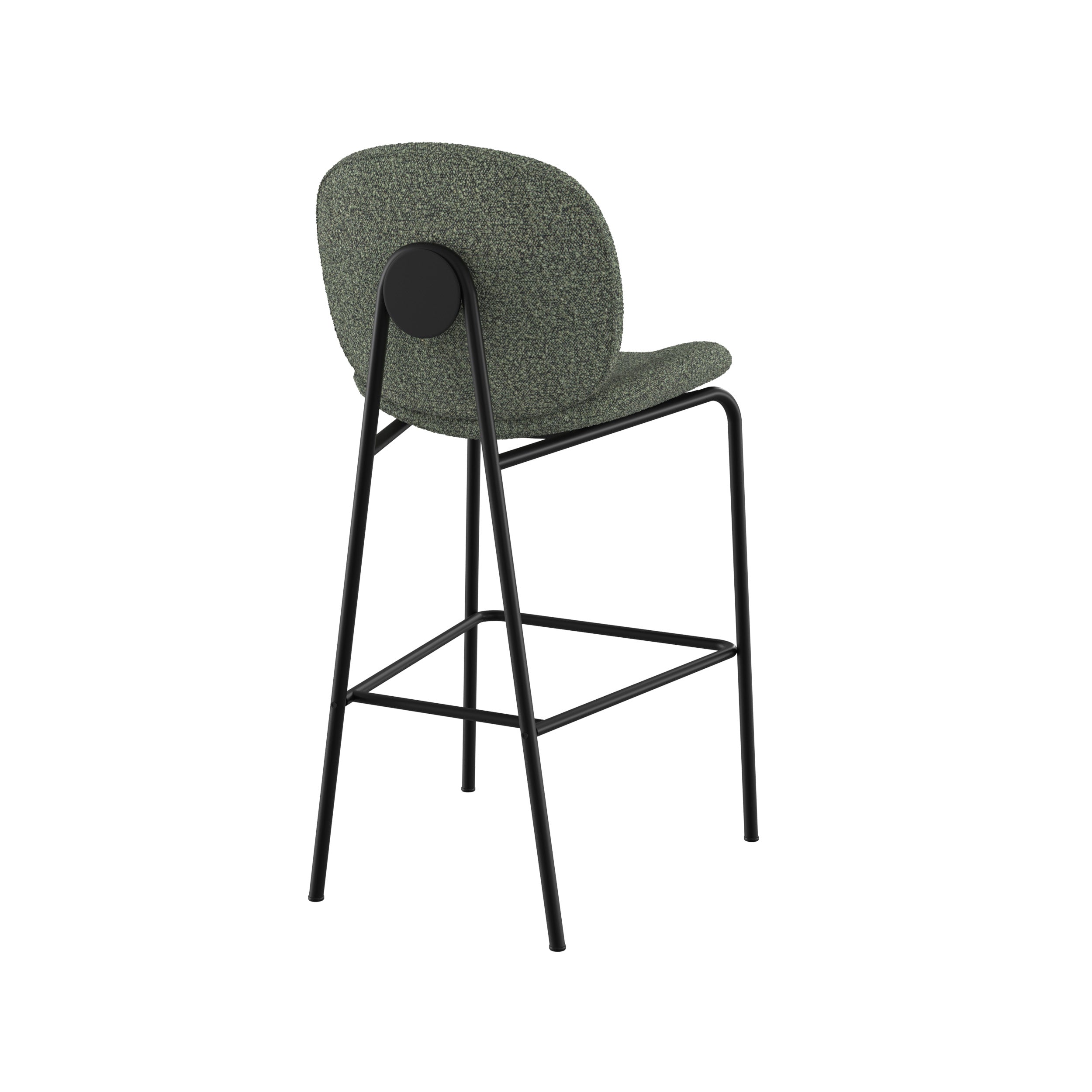 chaise pour ilot central iris en tissu boucle vert kaki lot de 2