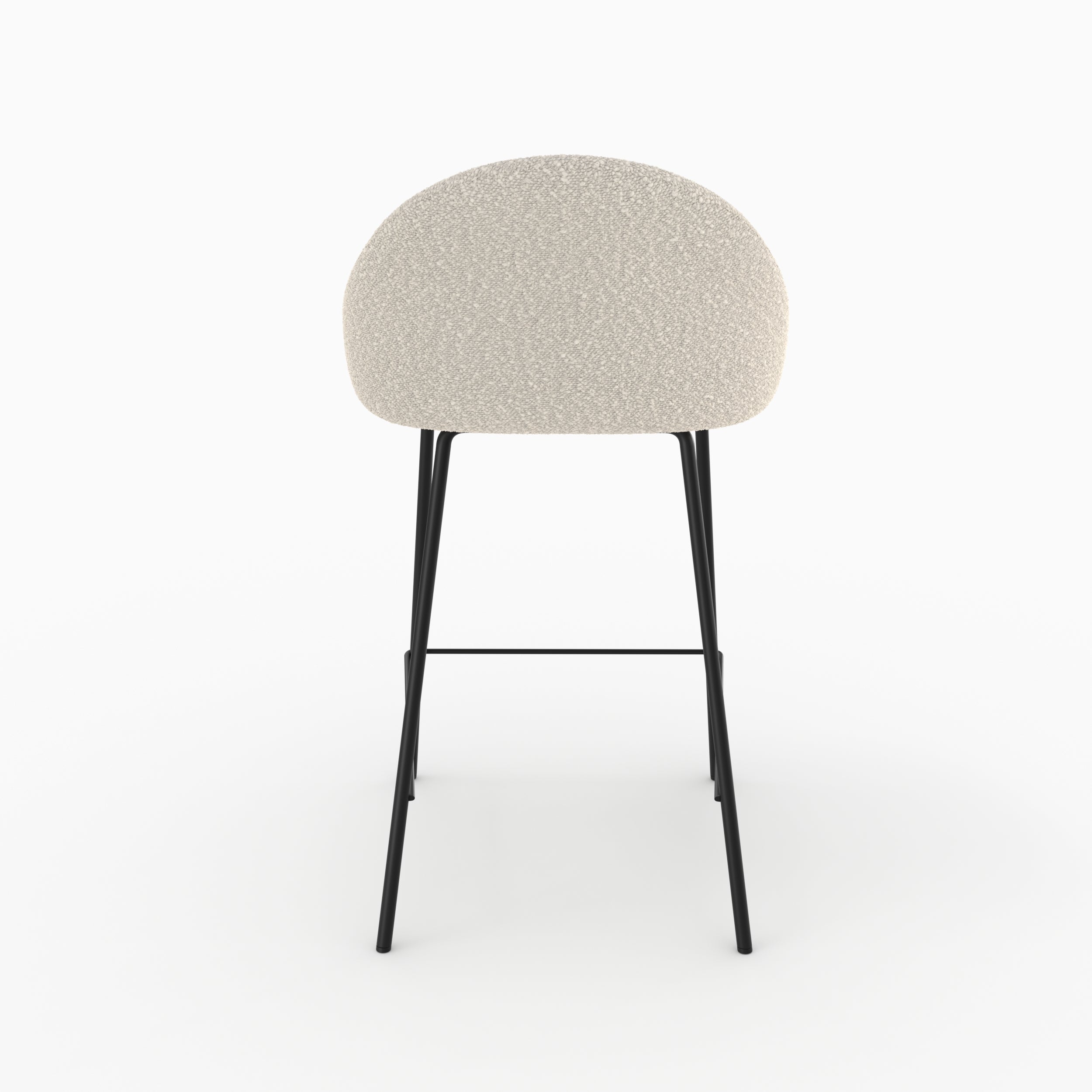 chaise pour ilot central misty effet laine bouclette blanche 65 cm unite