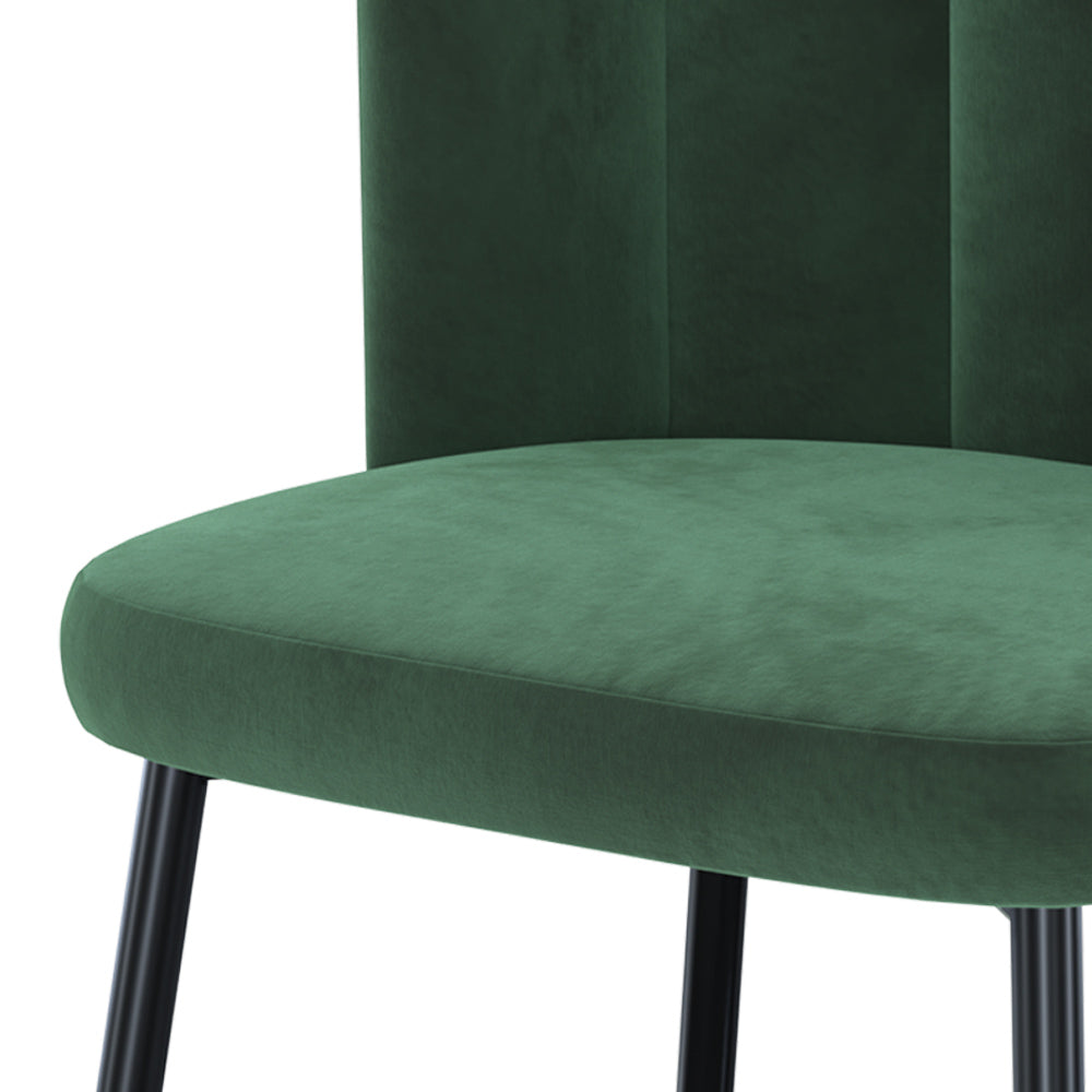 sedia rosy in velluto verde con piedi in m_etallo set di 2