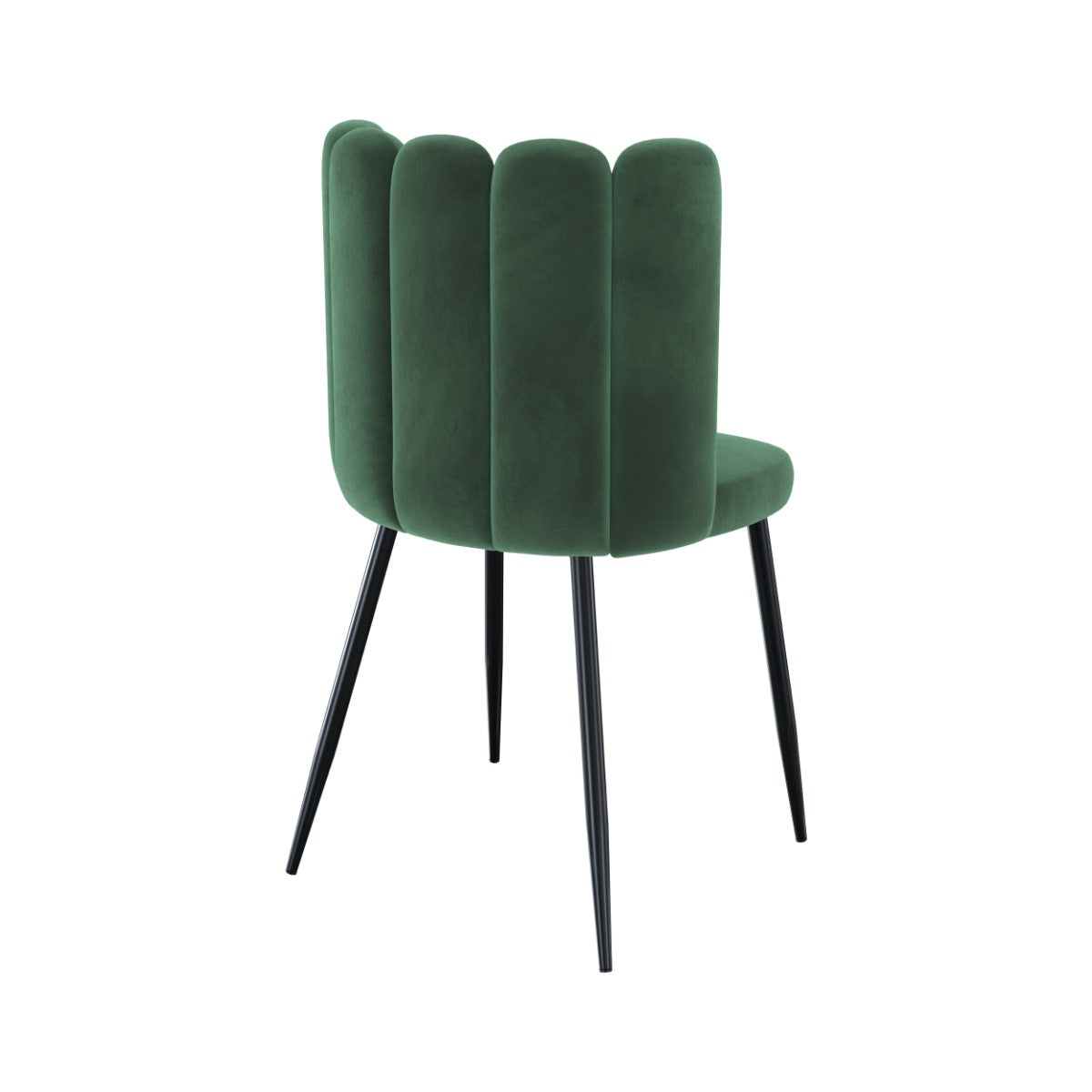 sedia rosy in velluto verde e gambe in metallo set di 2