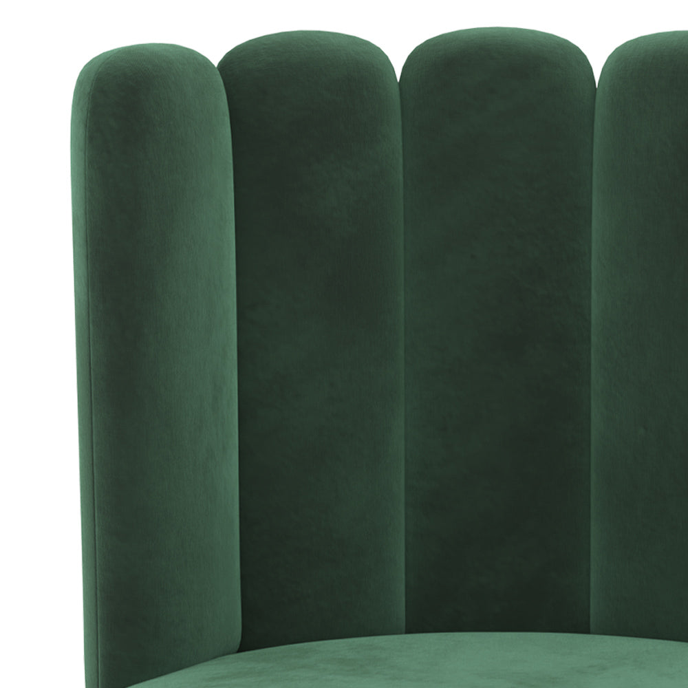 set di 2 sedie rosy in velluto verde con gambe in metallo
