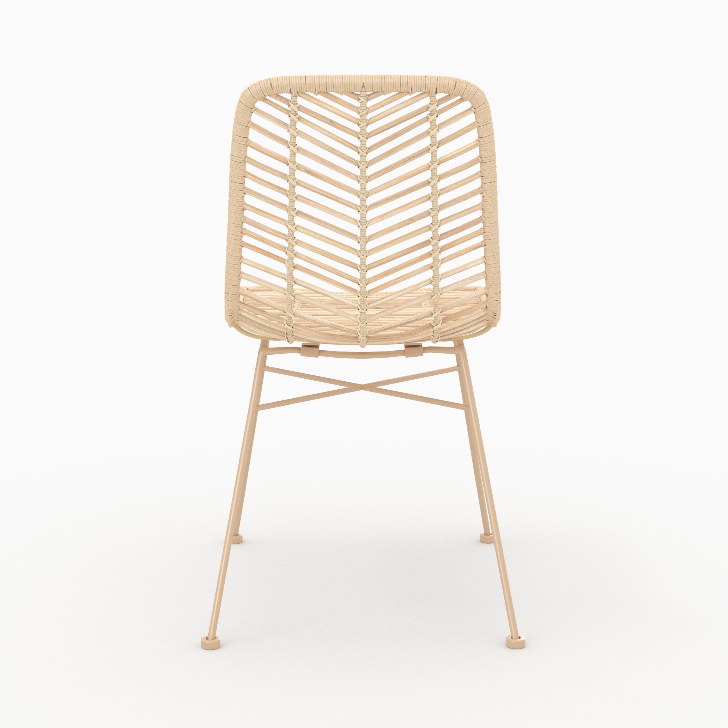 sedia tamara in rattan naturale e gambe beige set di 2_2