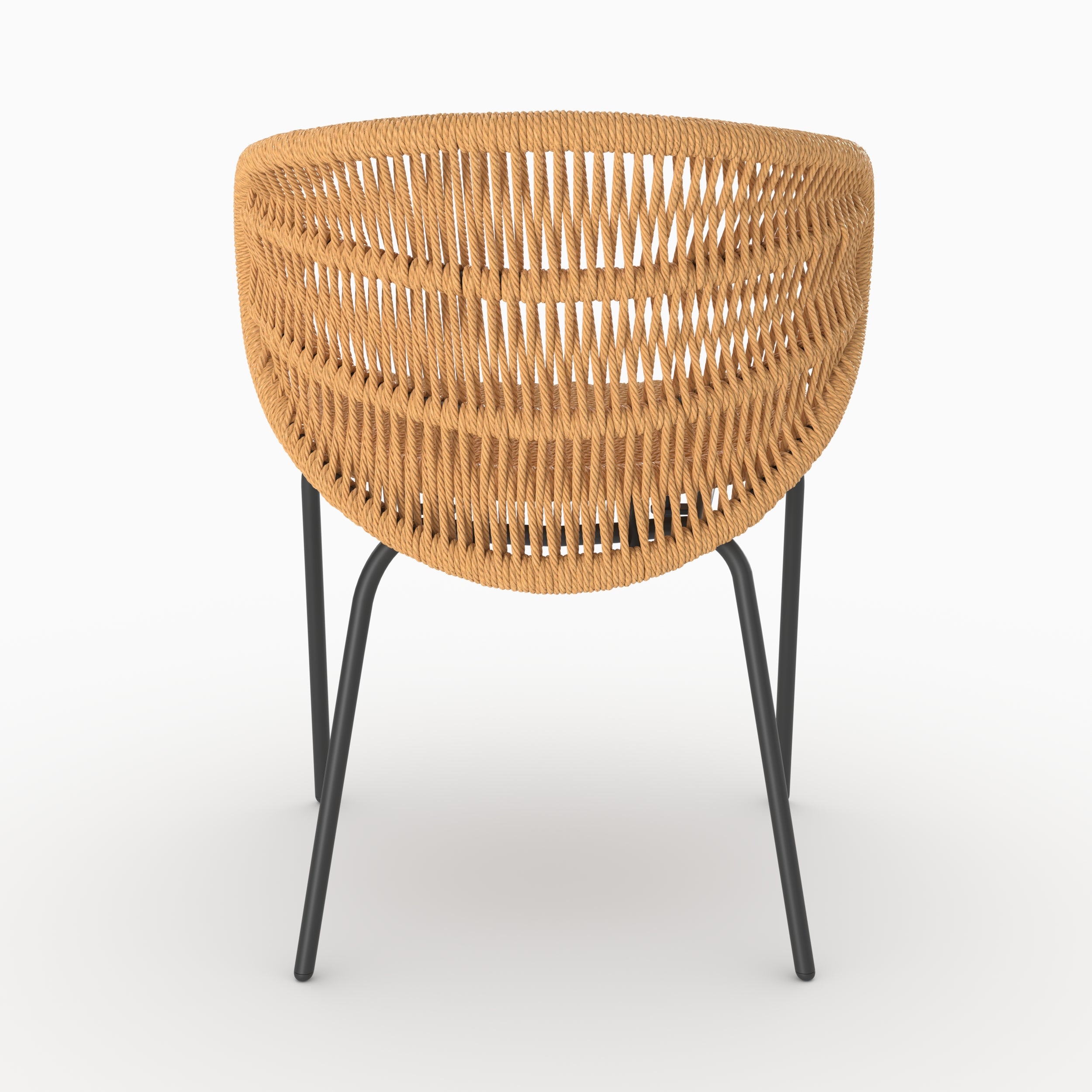 Chaise de terrasse Lara en rotin synthétique naturel, vue de dos - Maison Pavane