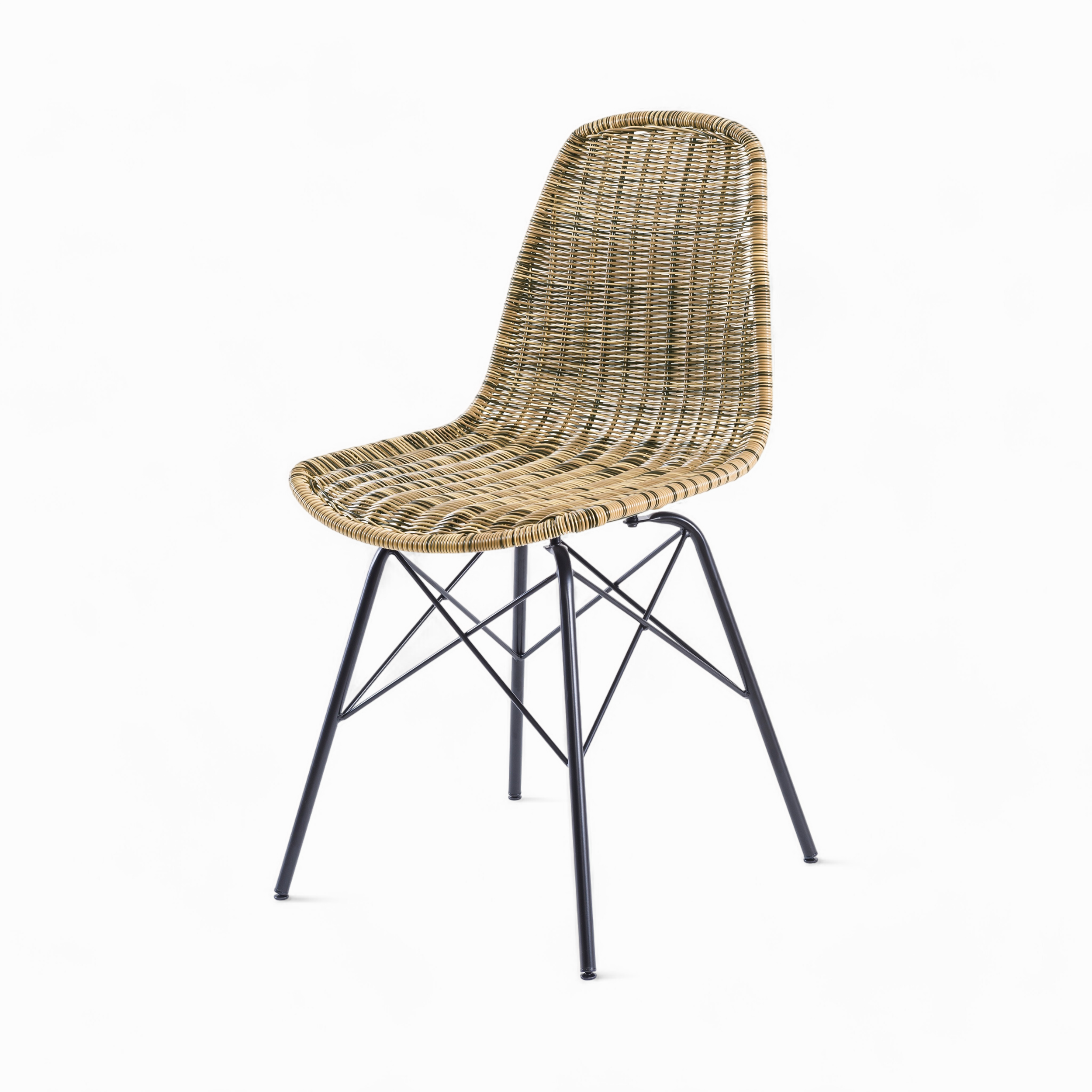 set di 2 sedie da giardino in resina intrecciata tiptur