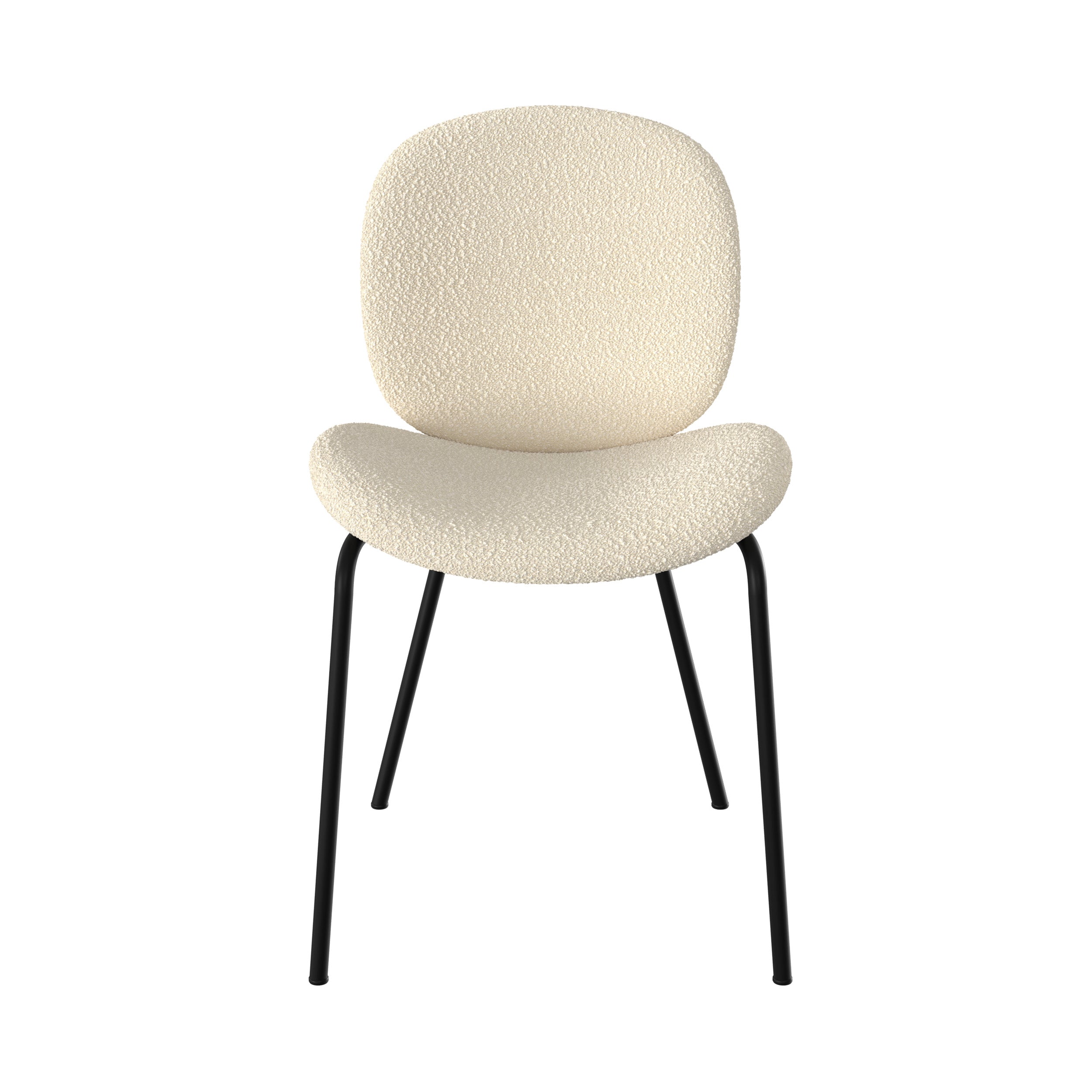 sedia in tessuto bouclé beige con piedi neri set di 2 iris