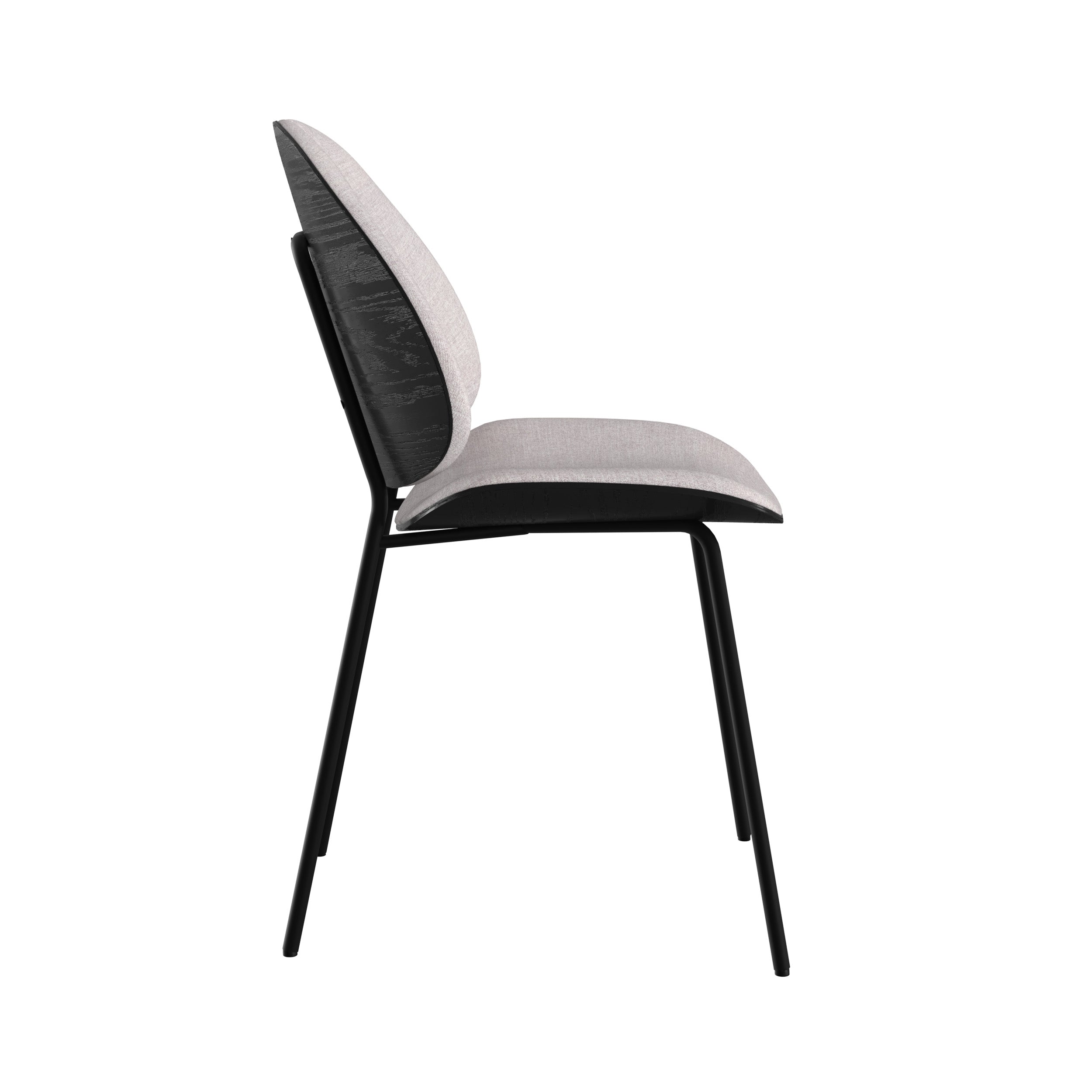 sedia in tessuto grigio e legno nero coccinella
