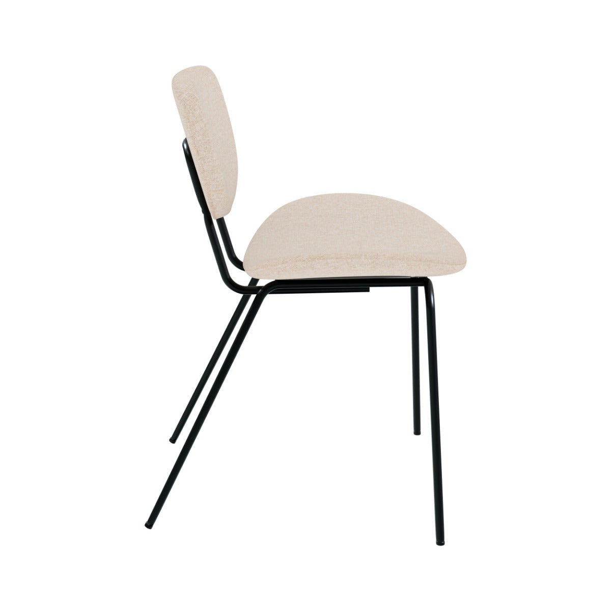 sedia da giardino in tessuto beige con gambe in metallo nero