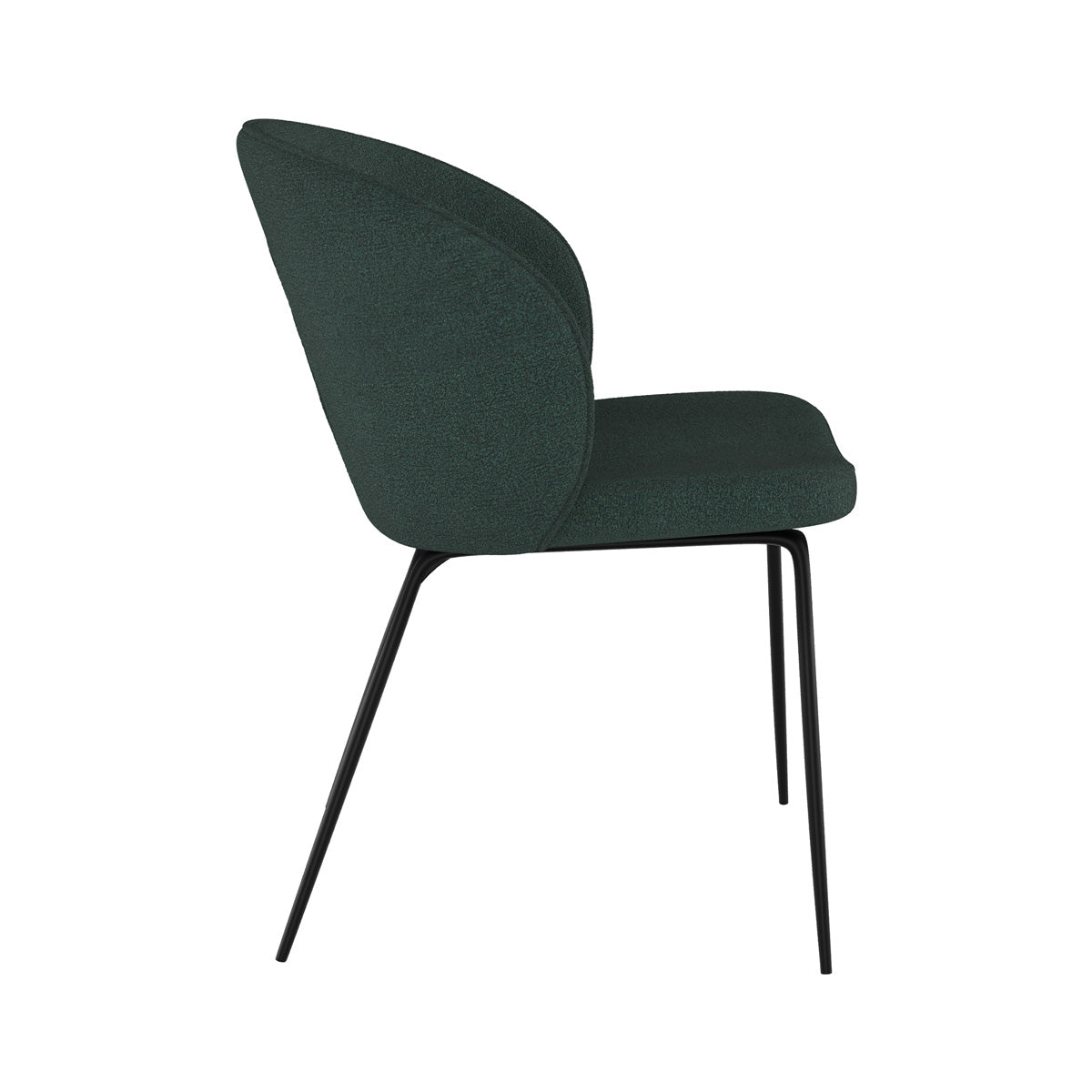 sedia verde piedi in metallo nero tessuto bouclette groom