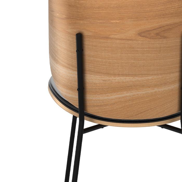 sedia vintage in legno e similpelle nera hector