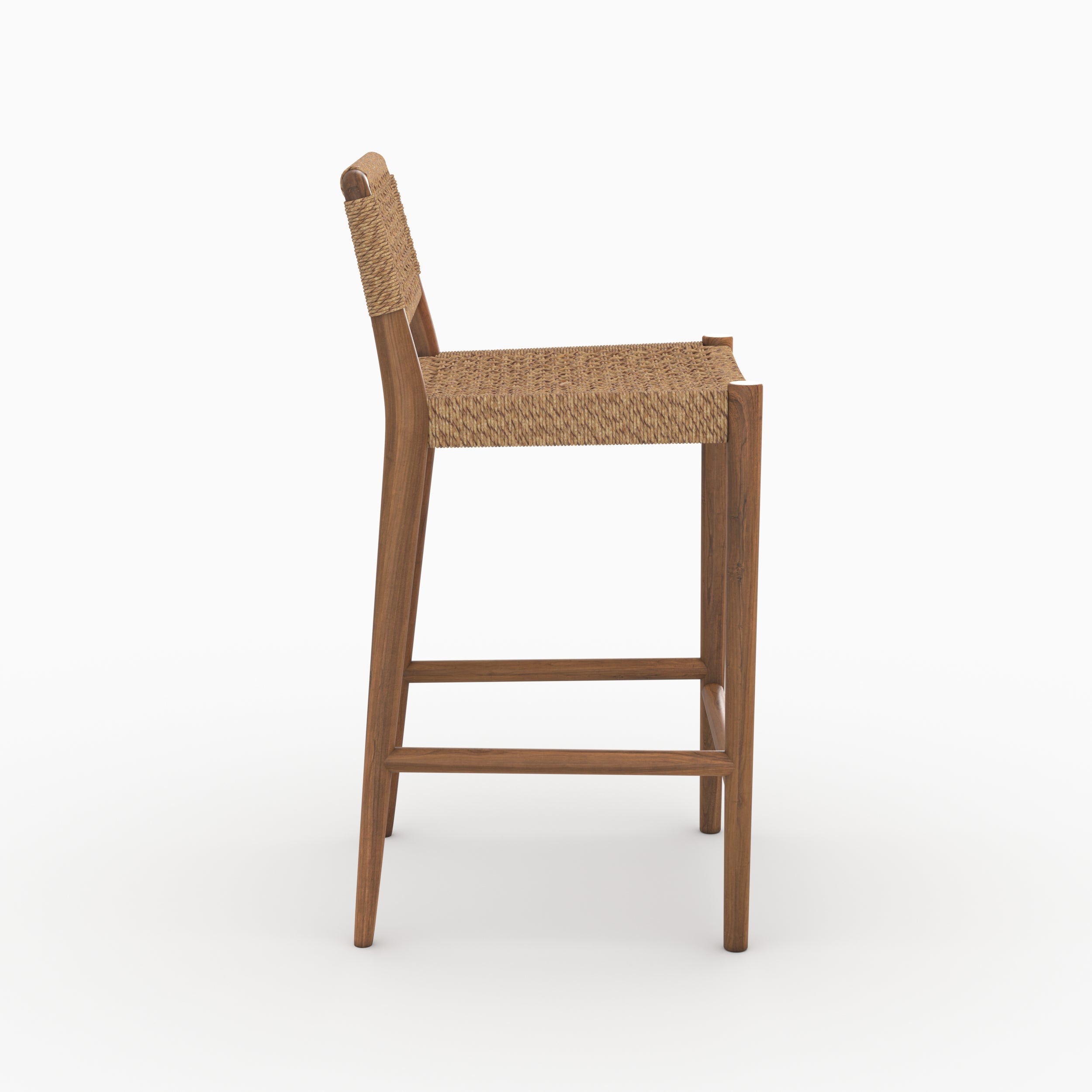 Chaise Yaba ilot central teck tissage synthétique 65cm