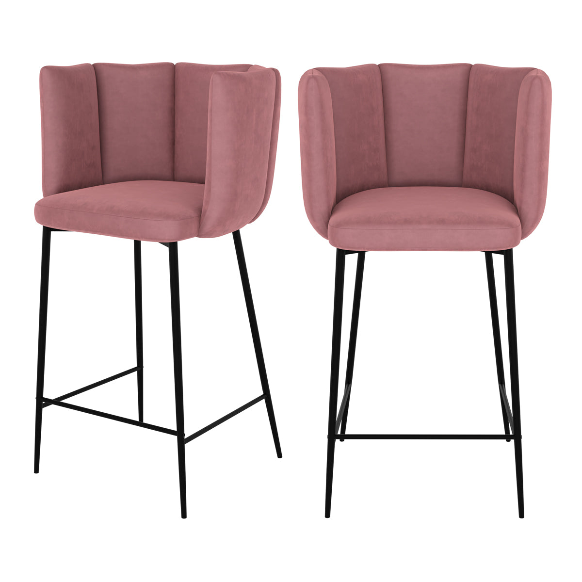 chaise_velours_rose_clair