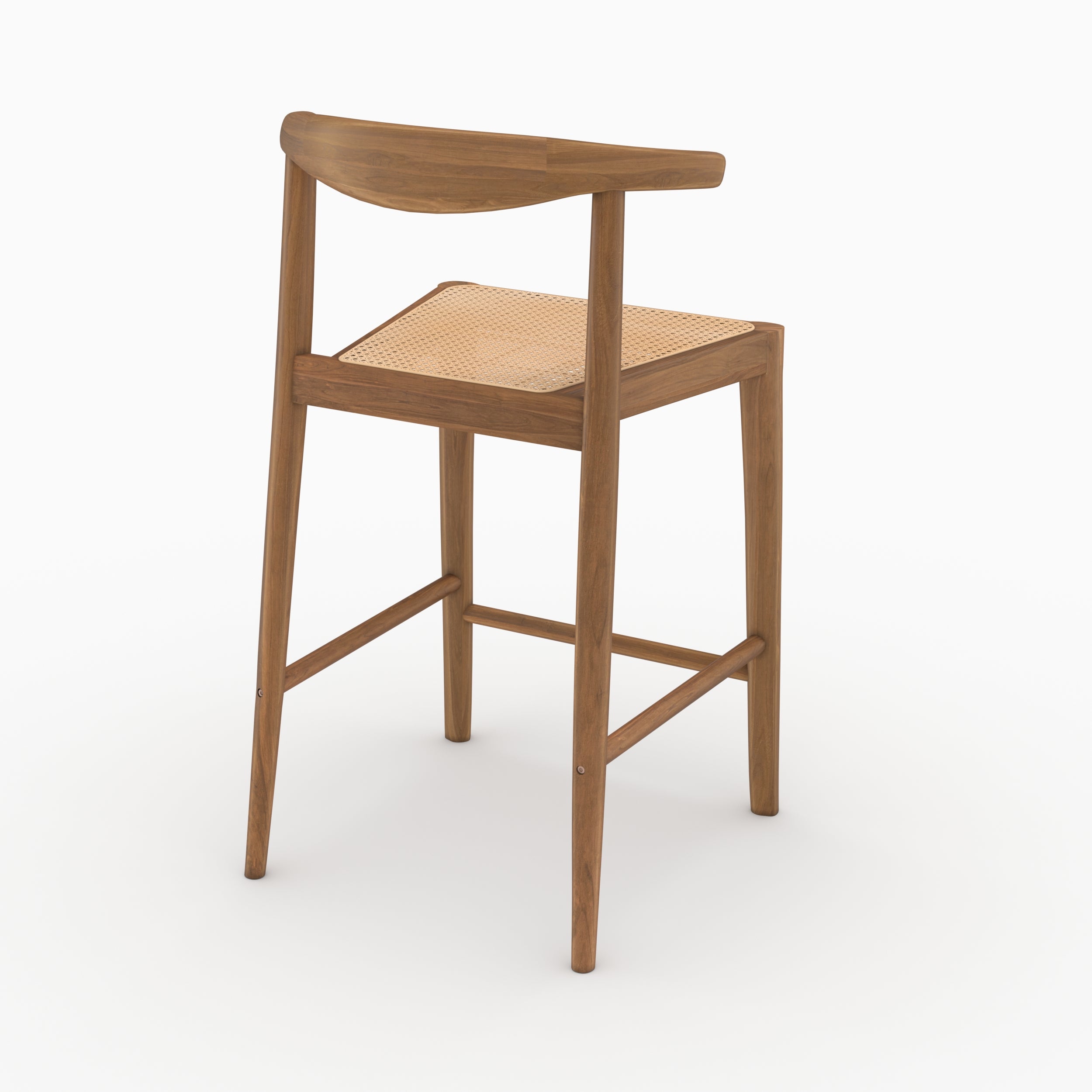 Chaises Alia ilot teck vernis cannage lot deux
