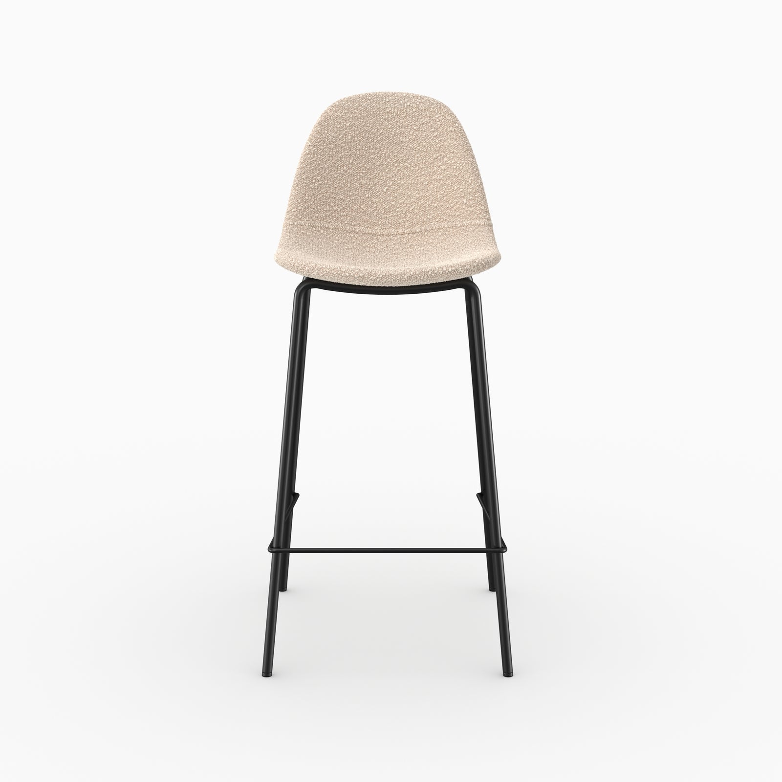 Chaises bar ilot central Henrik bouclette beige 65 5cm