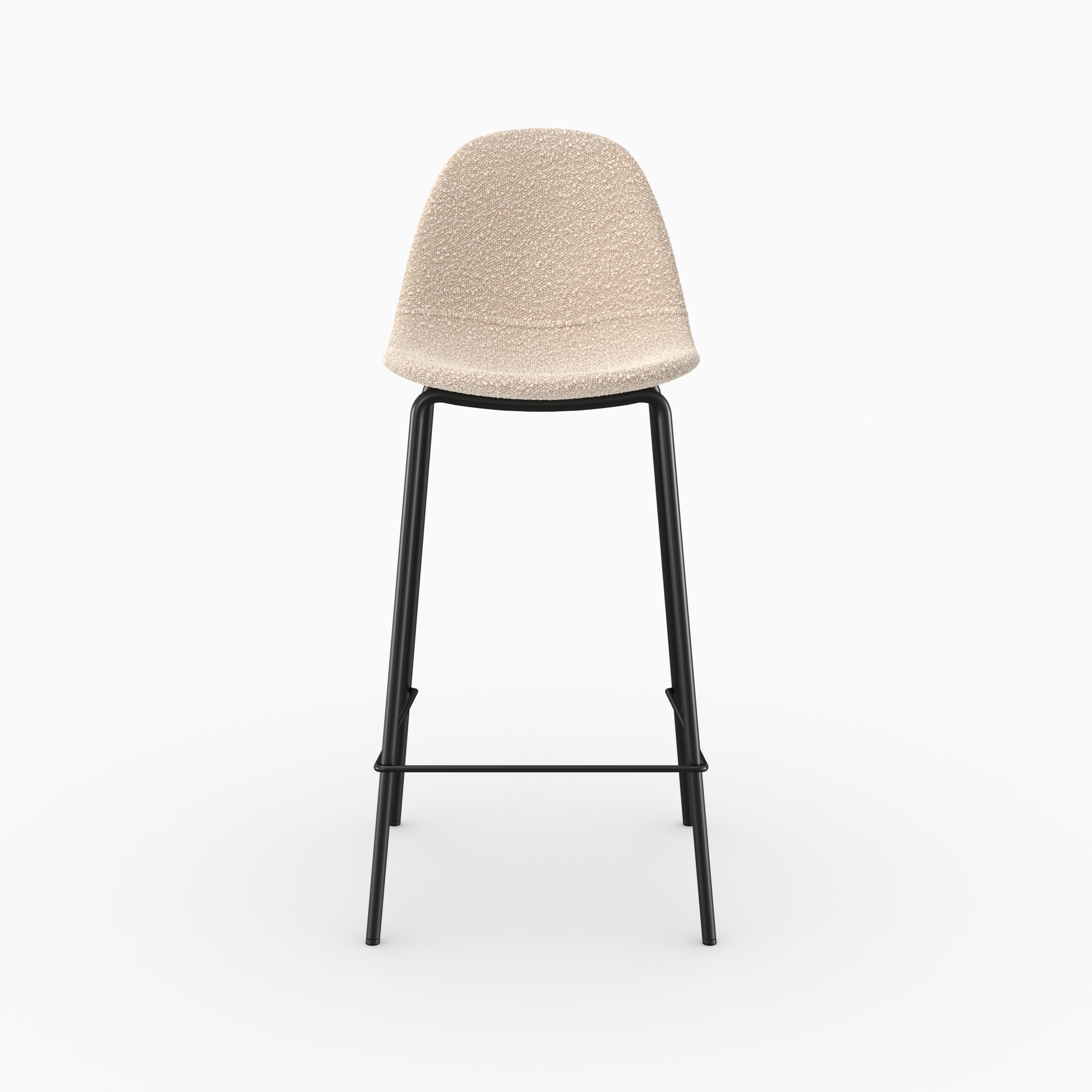 Chaises bar ilot central Henrik bouclette beige 65 5cm