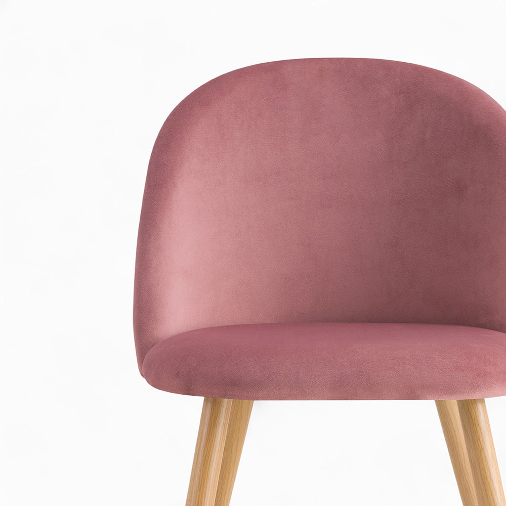Sedie Cozy in velluto blu e rosa