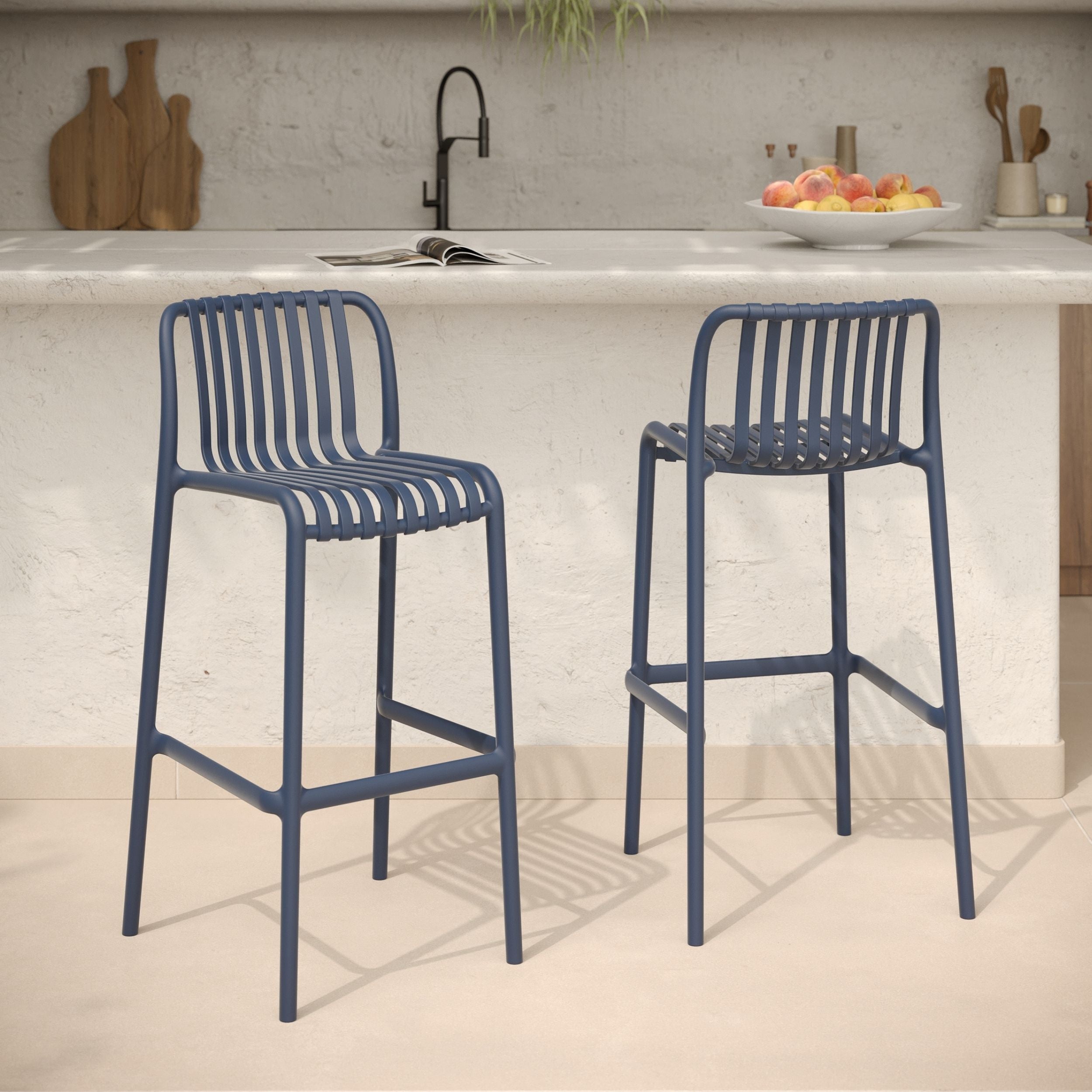 Chaises de bar de jardin 76 cm Duli bleumarine
