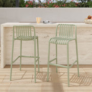 Chaises de bar métal vert lcair Duli