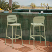 Chaises de jardin 75 cm métal vert pastel Lola