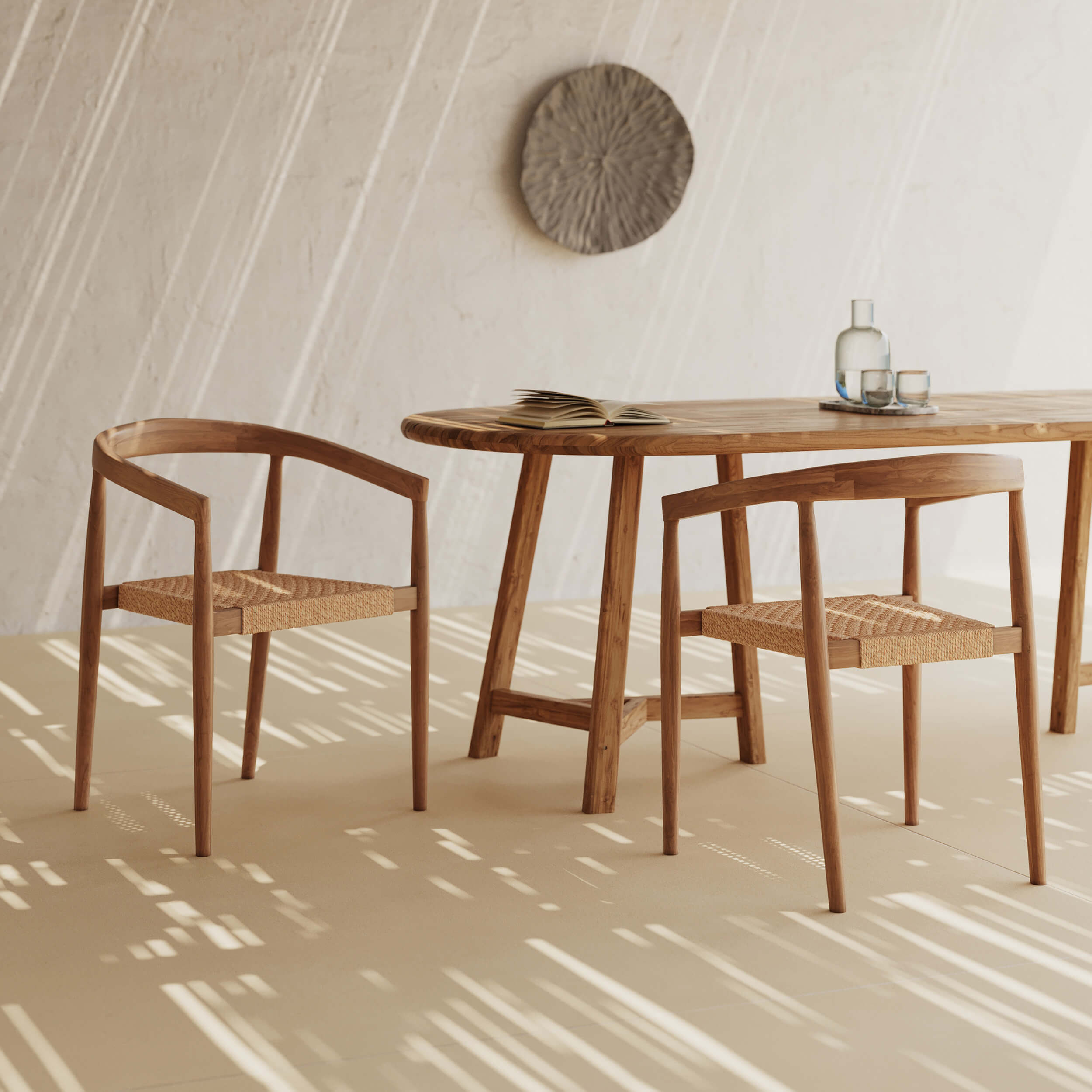Chaises de jardin Bali teck tressage synthétique
