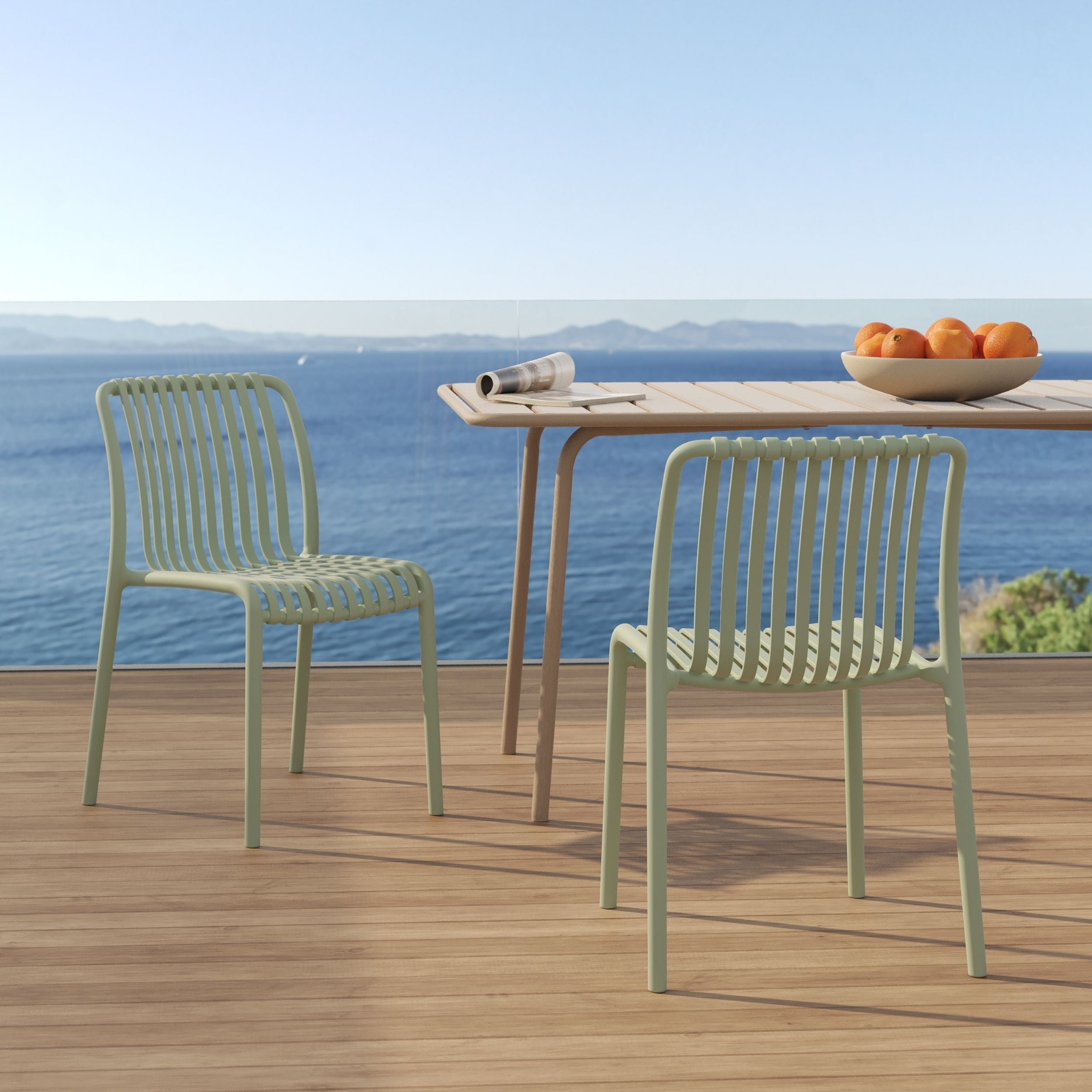 Chaises de jardin Duli vert pastel