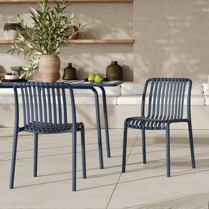 Chaises de jardin empilables Duli bleu marine plastique